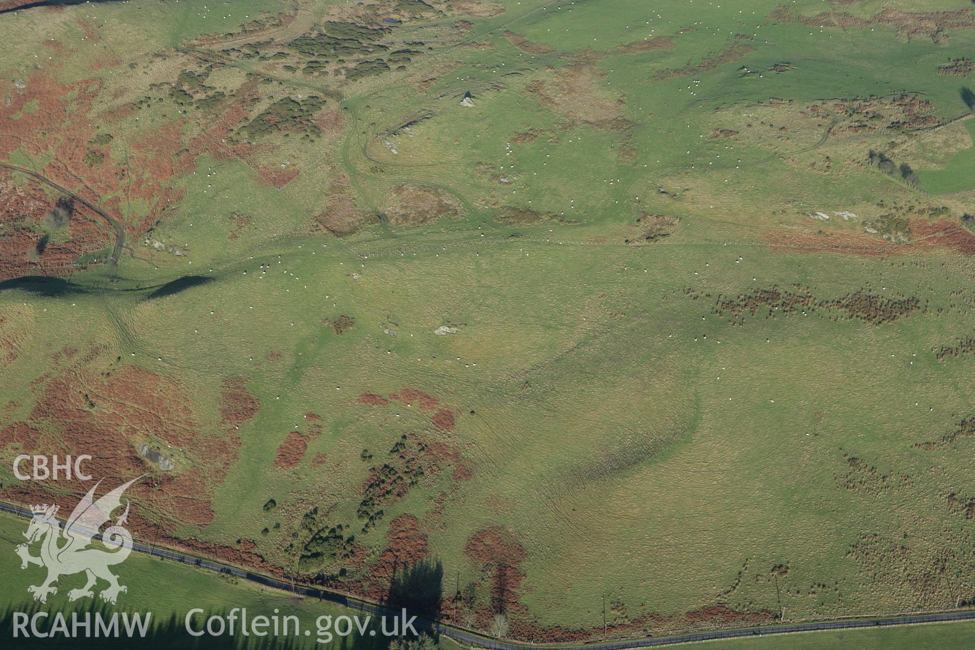 RCAHMW colour oblique photograph of Mynydd Cricor, barrow. Taken by Toby Driver on 11/12/2007.