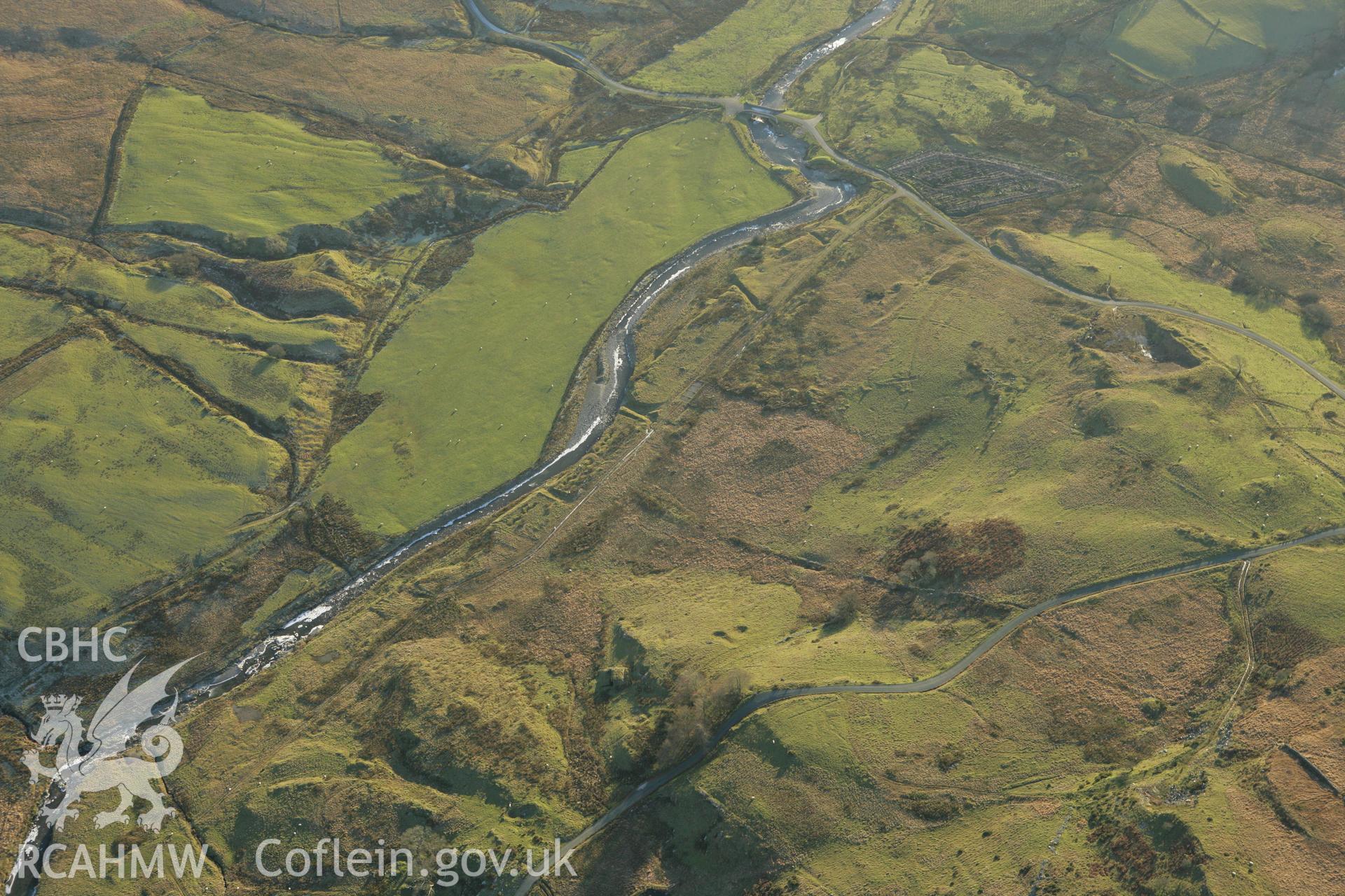 RCAHMW colour oblique photograph of Bronaber firing range. Taken by Toby Driver on 20/12/2007.