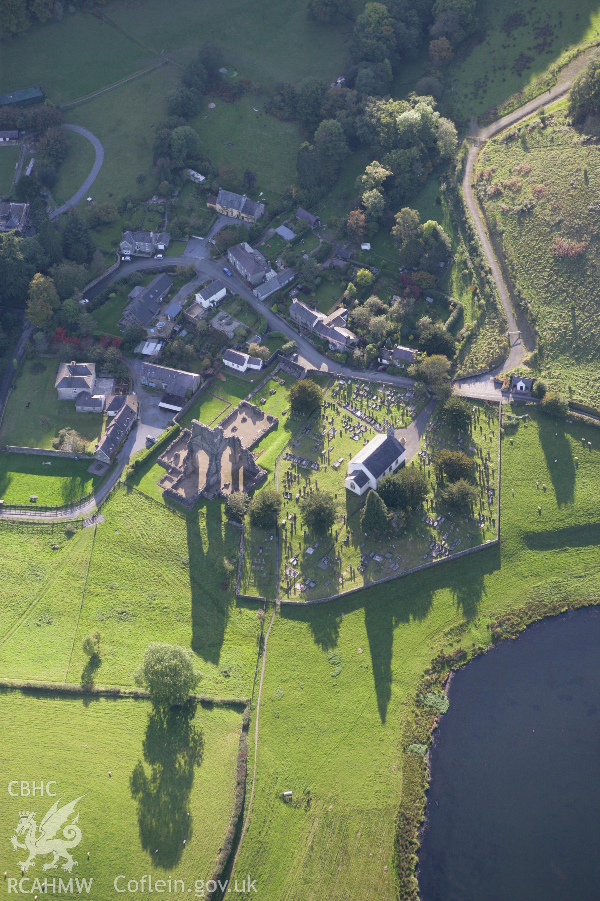 RCAHMW colour oblique photograph of Talley Abbey. Taken by Toby Driver on 04/10/2007.