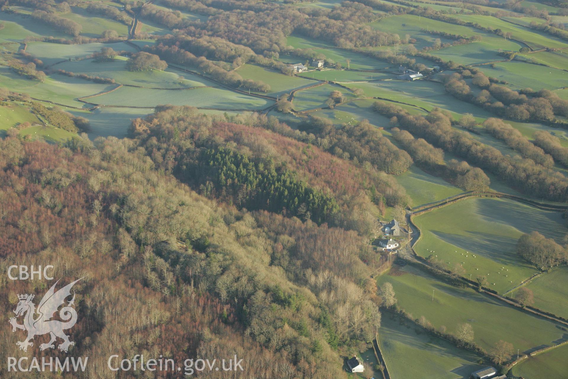 RCAHMW colour oblique aerial photograph of Caer Oleu Camp. Taken on 25 January 2007 by Toby Driver