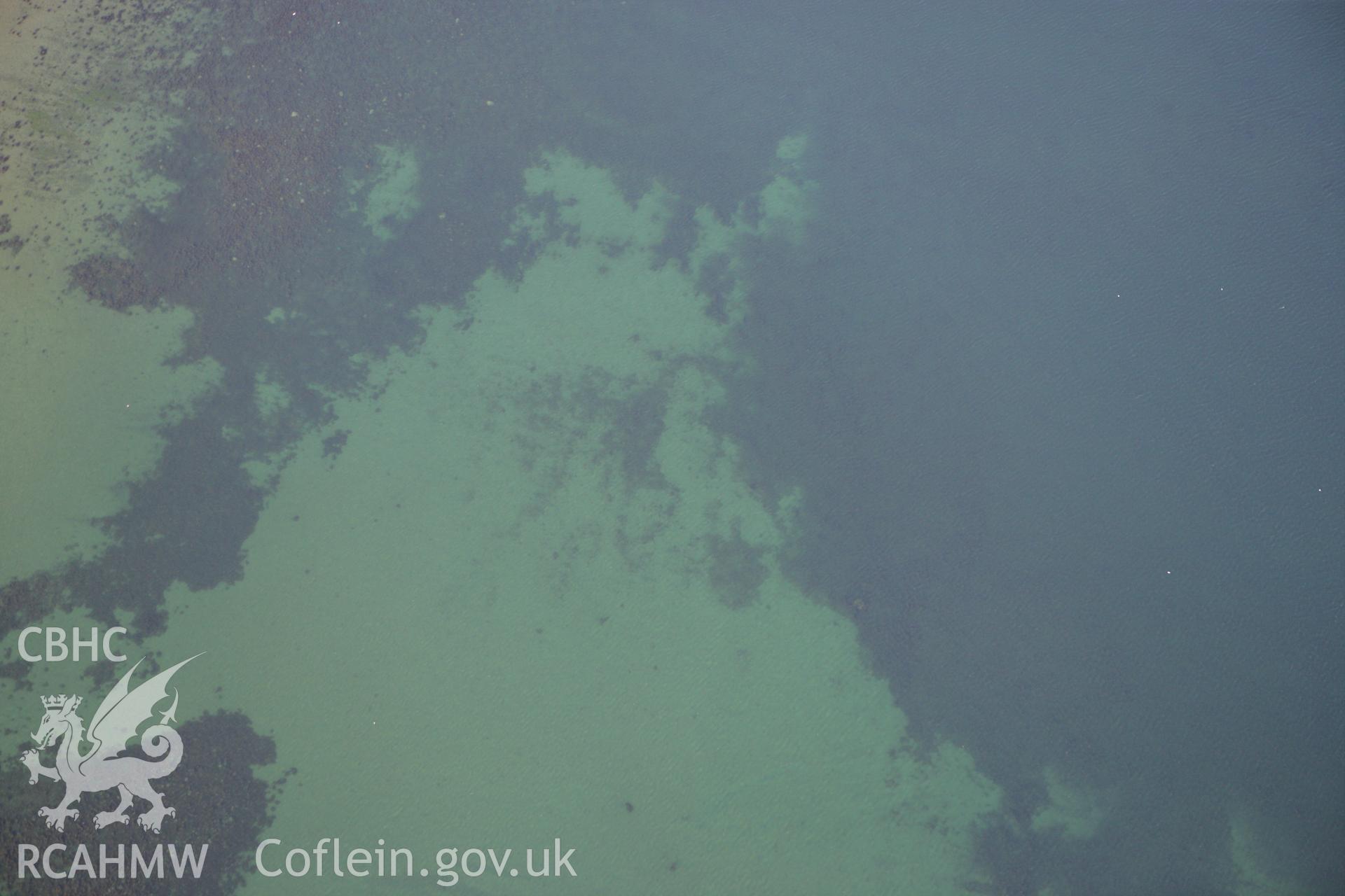 RCAHMW colour oblique aerial photograph of Cerrig y Barcdy Intertidal Structure. Taken on 06 September 2007 by Toby Driver