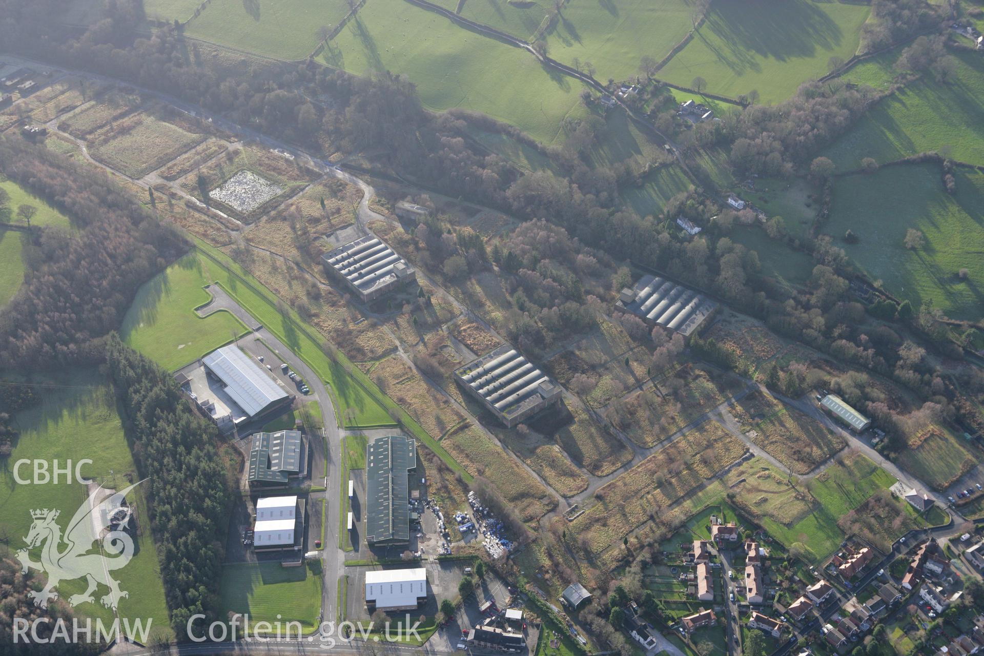 RCAHMW colour oblique photograph of Valley Works, Rhydymywn, Mold. Taken by Toby Driver on 11/12/2007.