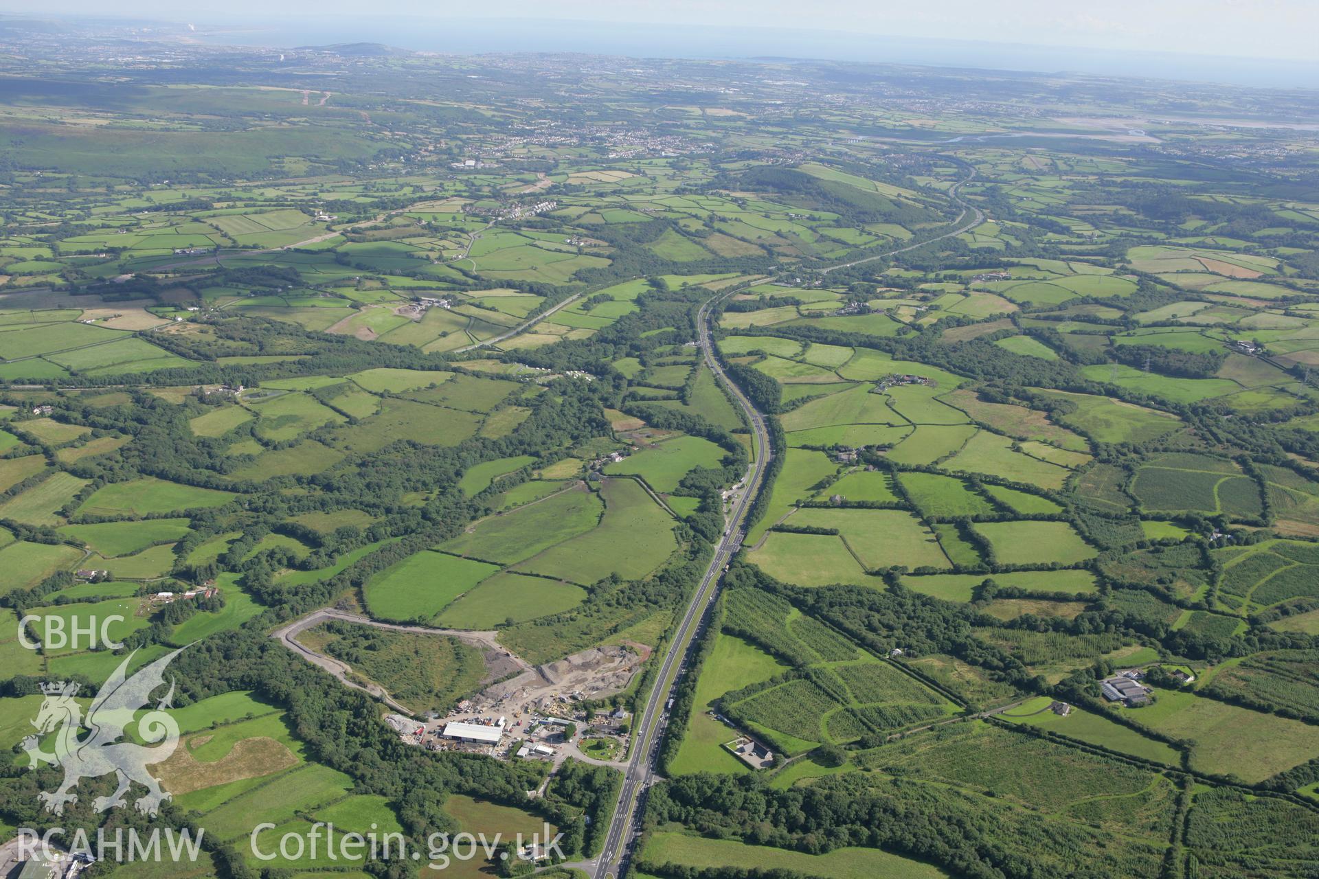 RCAHMW colour oblique aerial photograph of A48/M4, looking towards the south Taken on 30 July 2007 by Toby Driver
