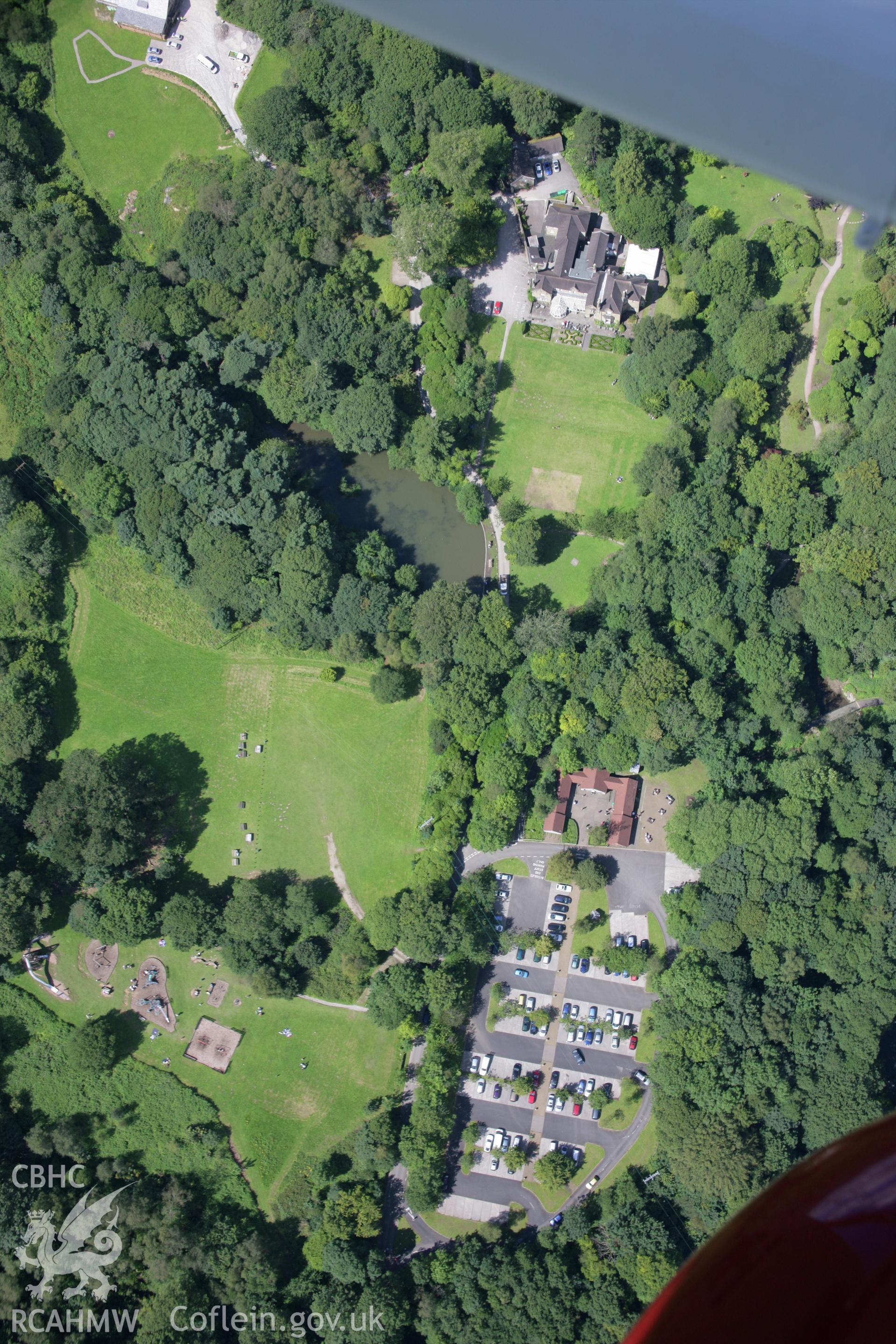 RCAHMW colour oblique aerial photograph of Bryngarw, Bridgend. Taken on 30 July 2007 by Toby Driver