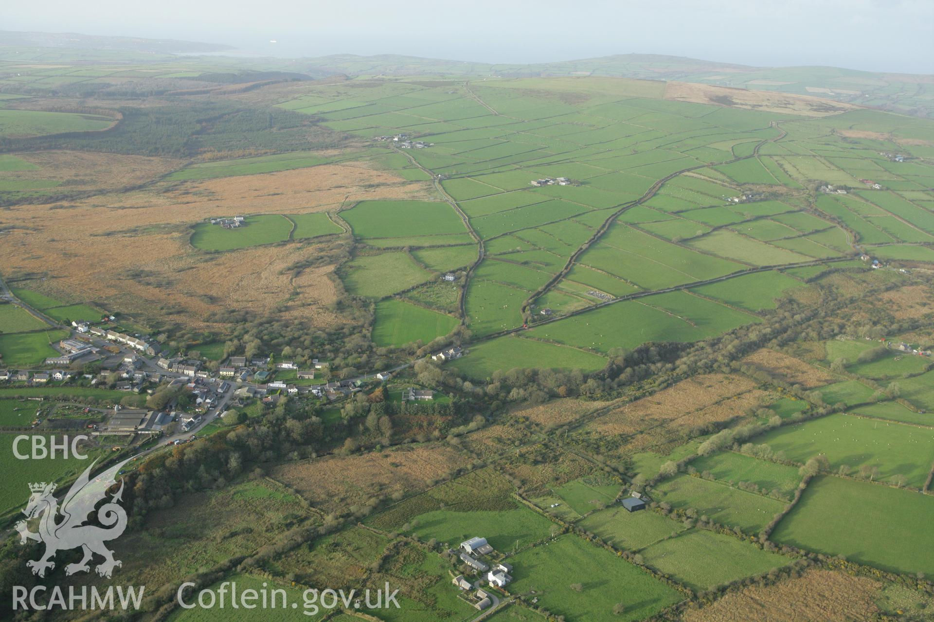 RCAHMW colour oblique photograph of Puncheston, Pembrokeshire, view from the SE. Taken by Toby Driver on 06/11/2007.