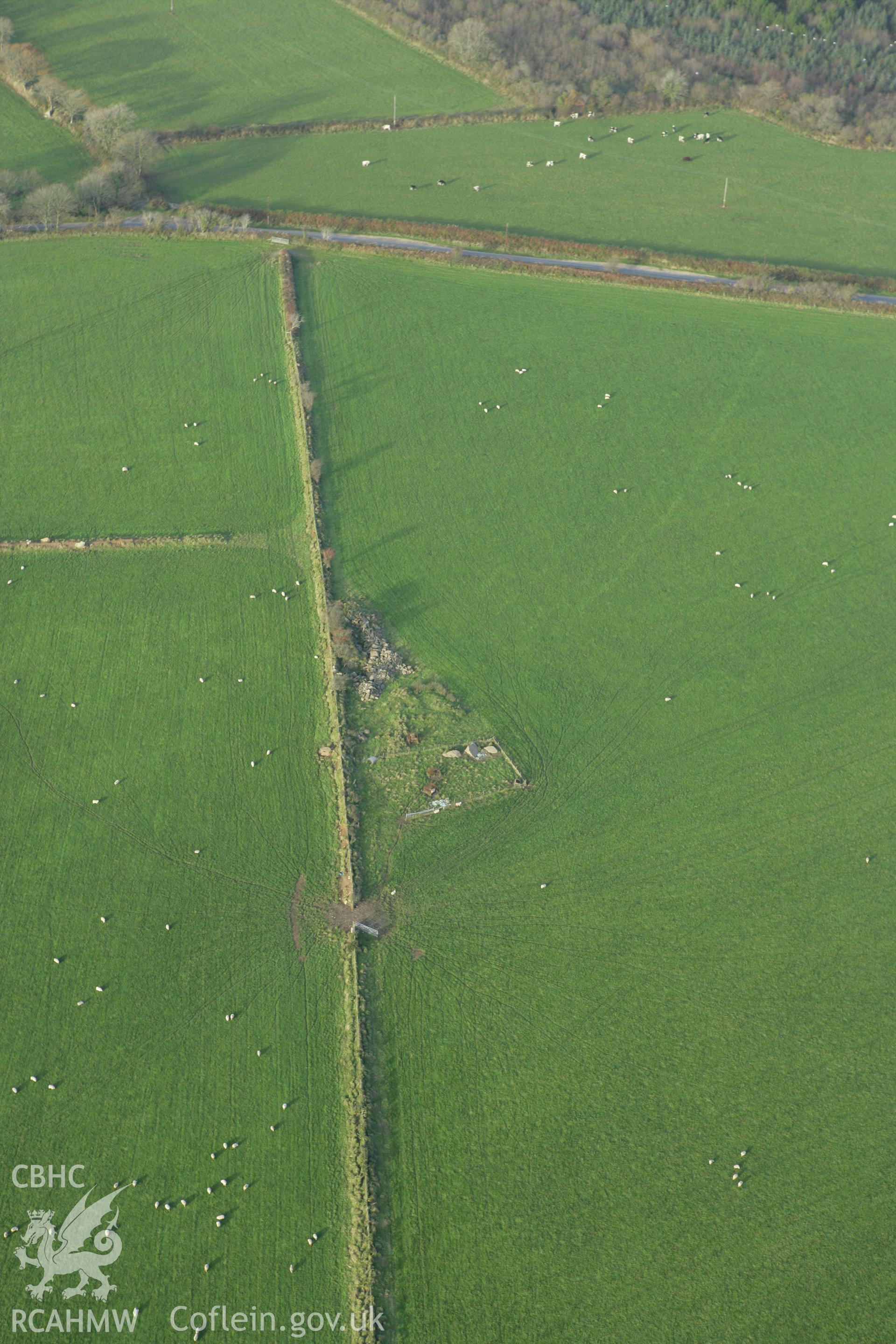 RCAHMW colour oblique photograph of Glandy Cross, barrow. Taken by Toby Driver on 06/11/2007.