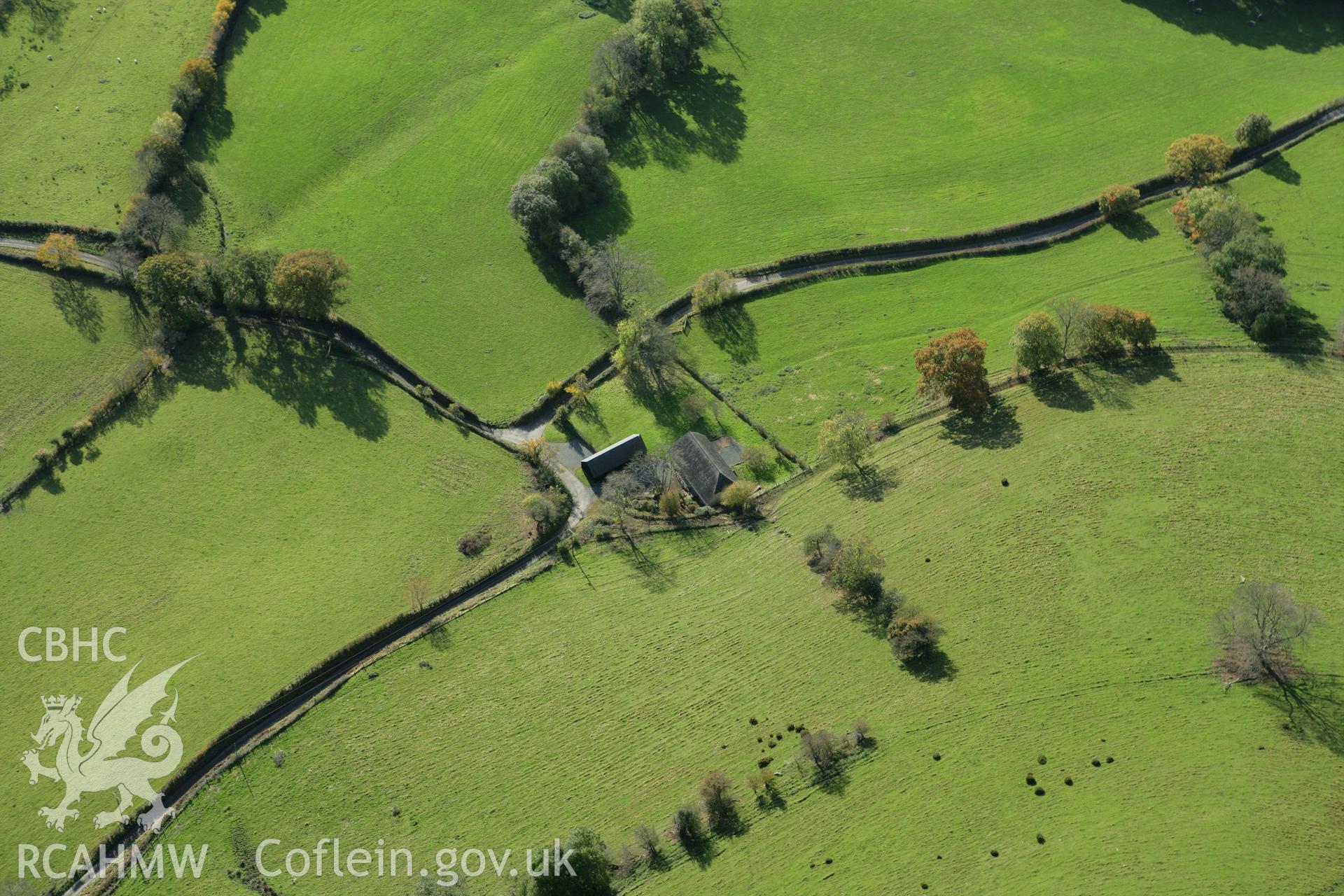 RCAHMW colour oblique photograph of Ty Mawr house. Taken by Toby Driver on 30/10/2007.