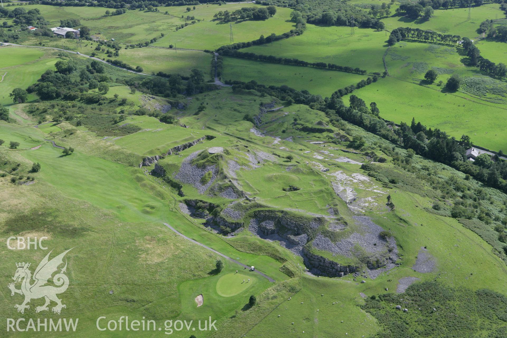 RCAHMW colour oblique aerial photograph of Morlais Castle. Taken on 30 July 2007 by Toby Driver