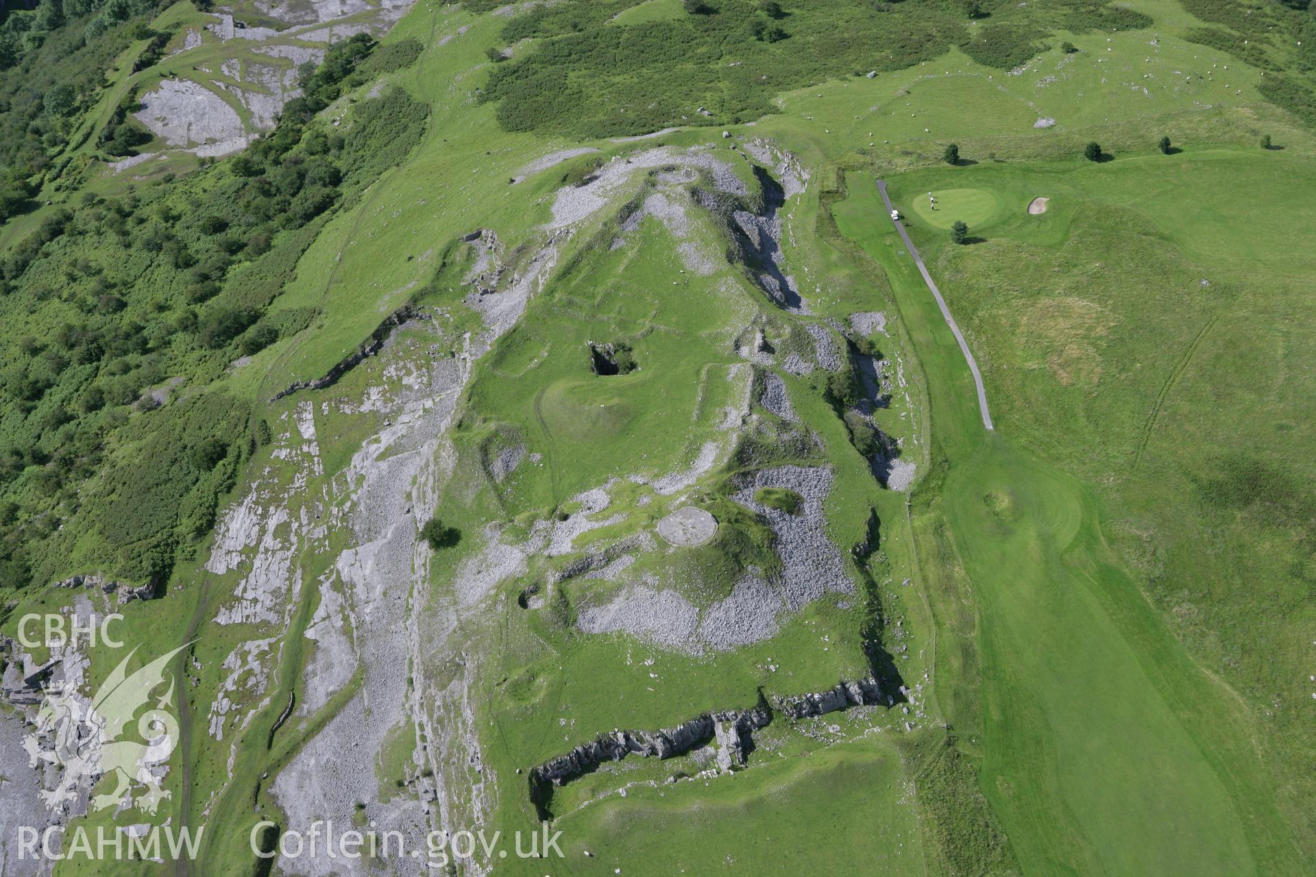 RCAHMW colour oblique aerial photograph of Morlais Castle. Taken on 30 July 2007 by Toby Driver