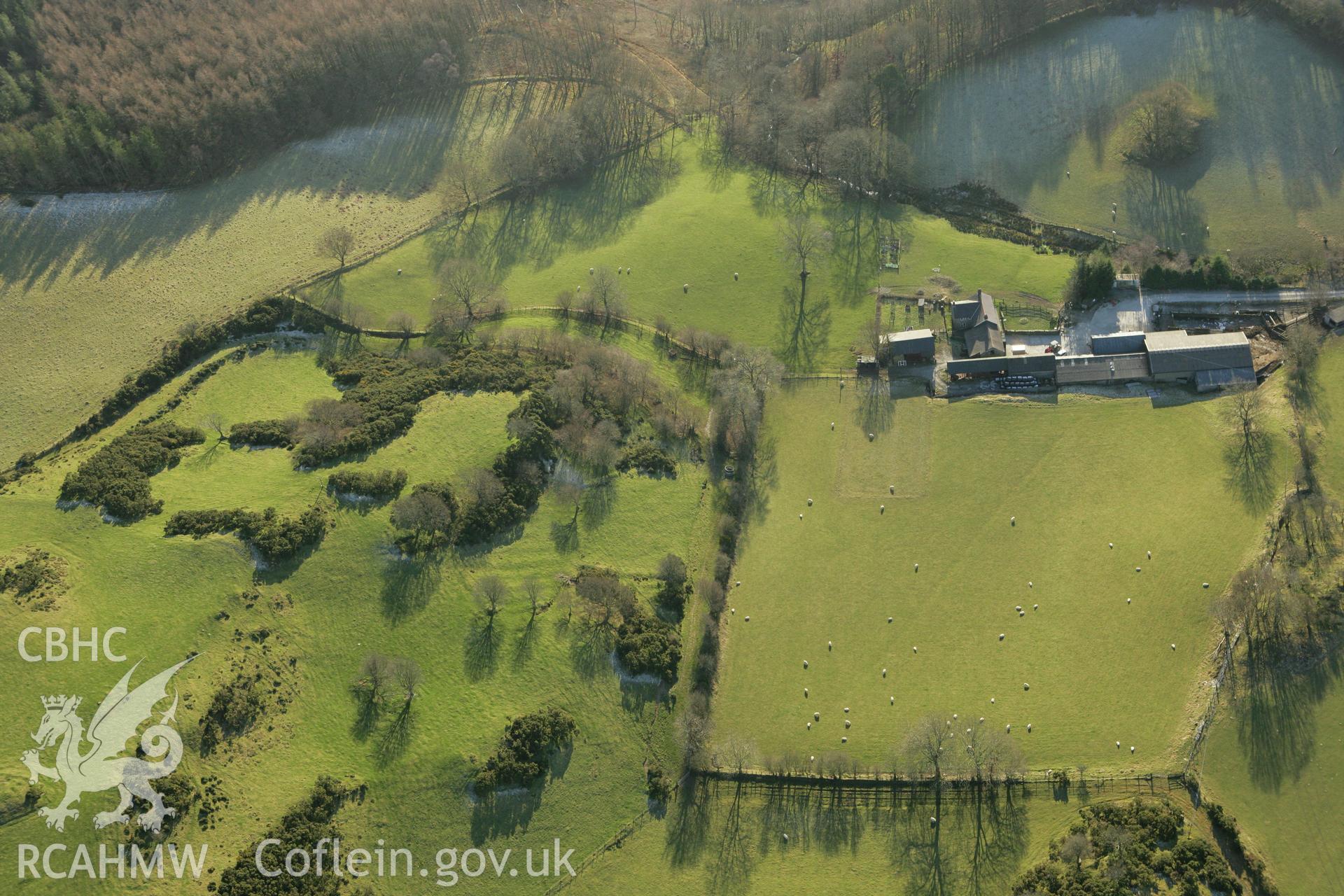 RCAHMW colour oblique photograph of Pengrogwynion, from the north. Taken by Toby Driver on 20/12/2007.