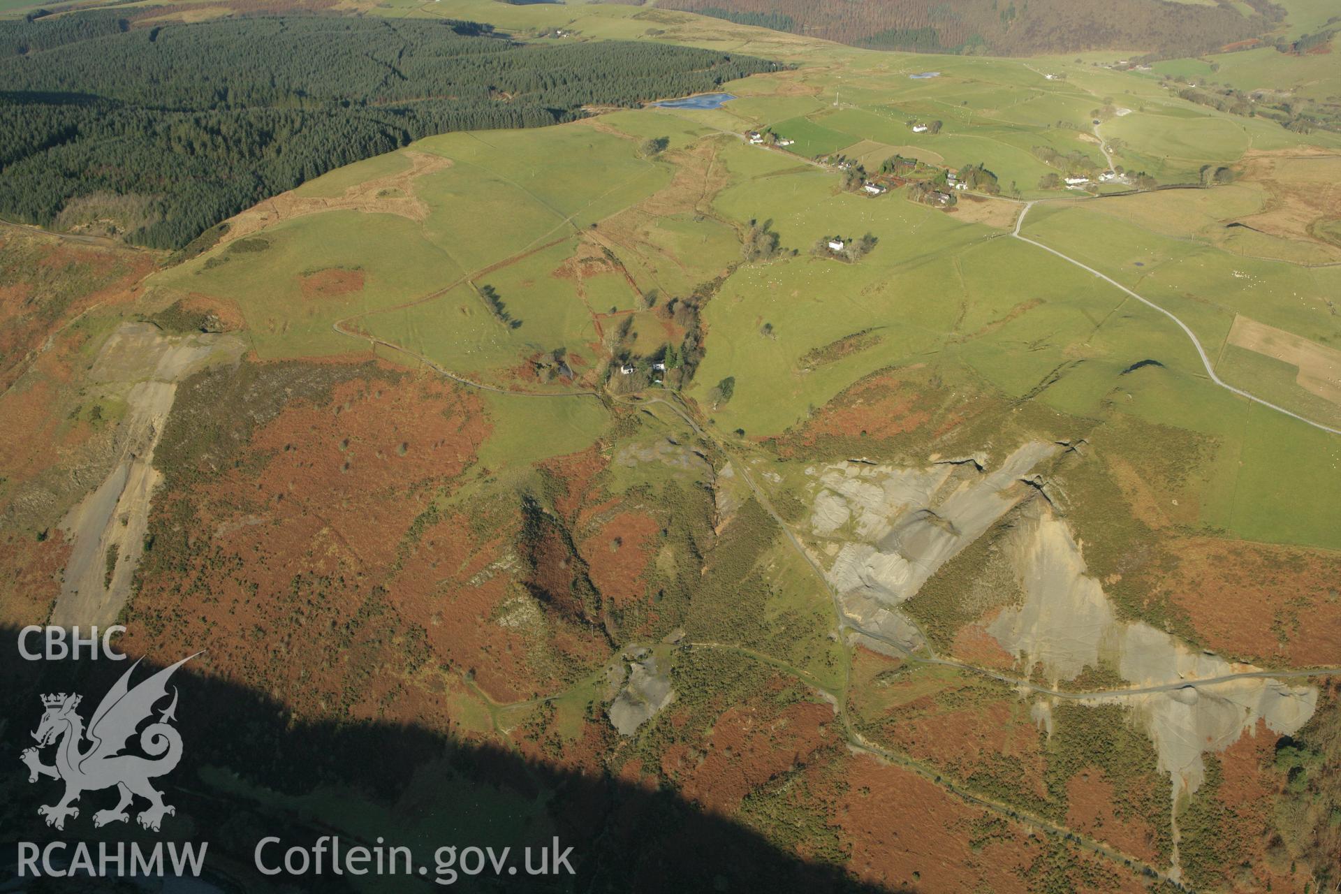 RCAHMW colour oblique photograph of Grogwynion lead mines. Taken by Toby Driver on 20/12/2007.