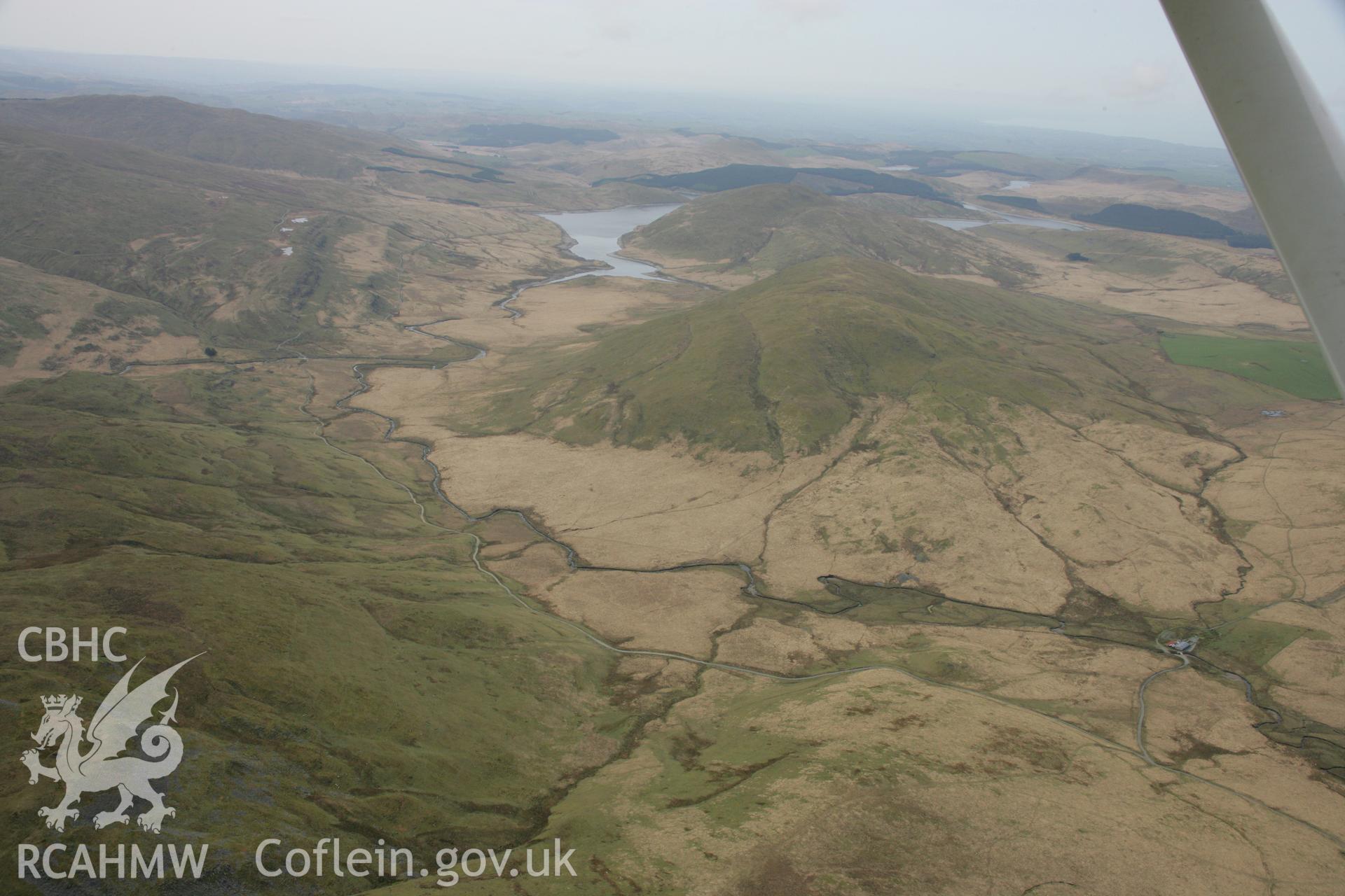 RCAHMW colour oblique aerial photograph of the site of the Battle of Hyddgen, Plynlimon. Taken on 17 April 2007 by Toby Driver