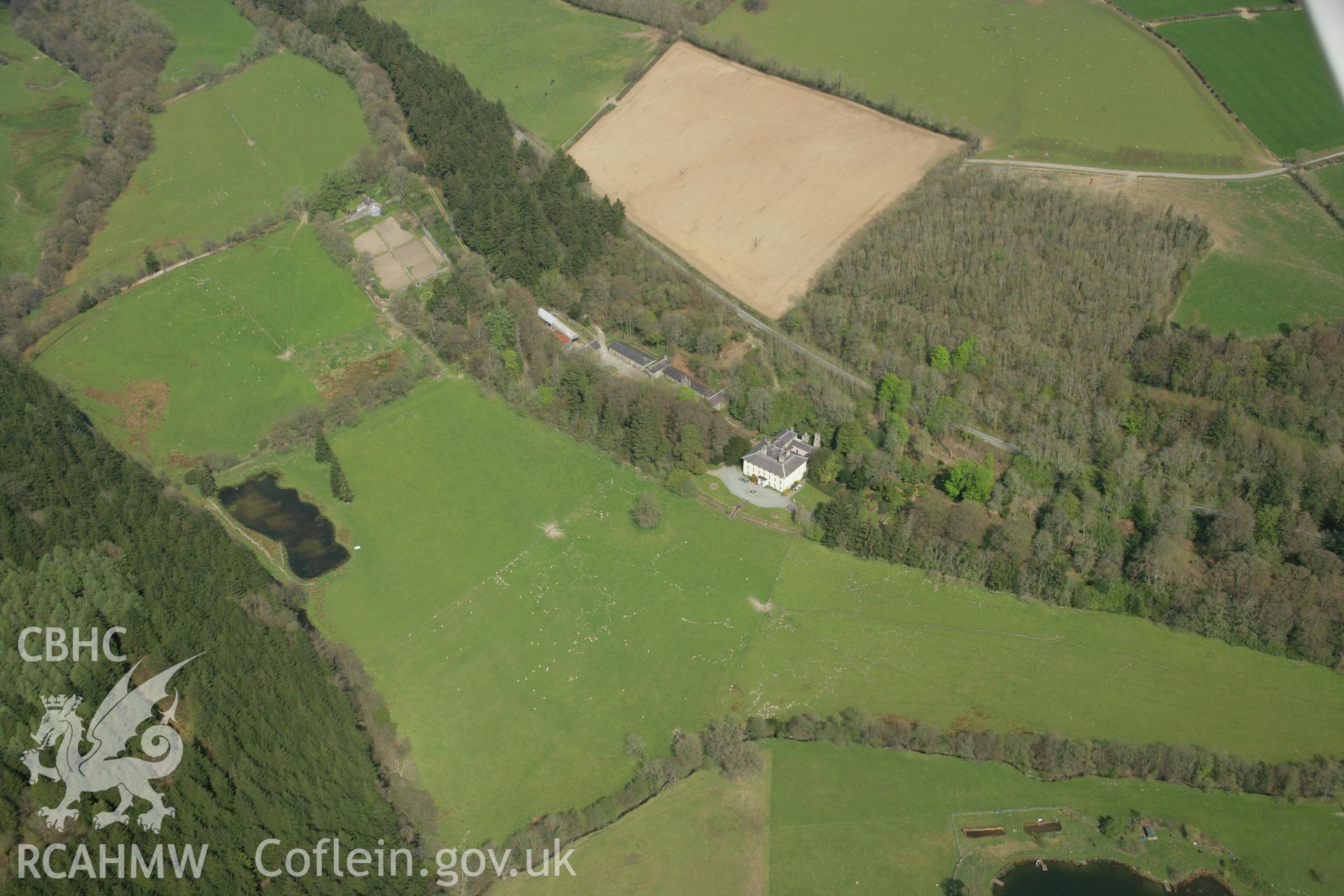 RCAHMW colour oblique aerial photograph of Alltyrodyn Garden, Rhydowen. Taken on 17 April 2007 by Toby Driver