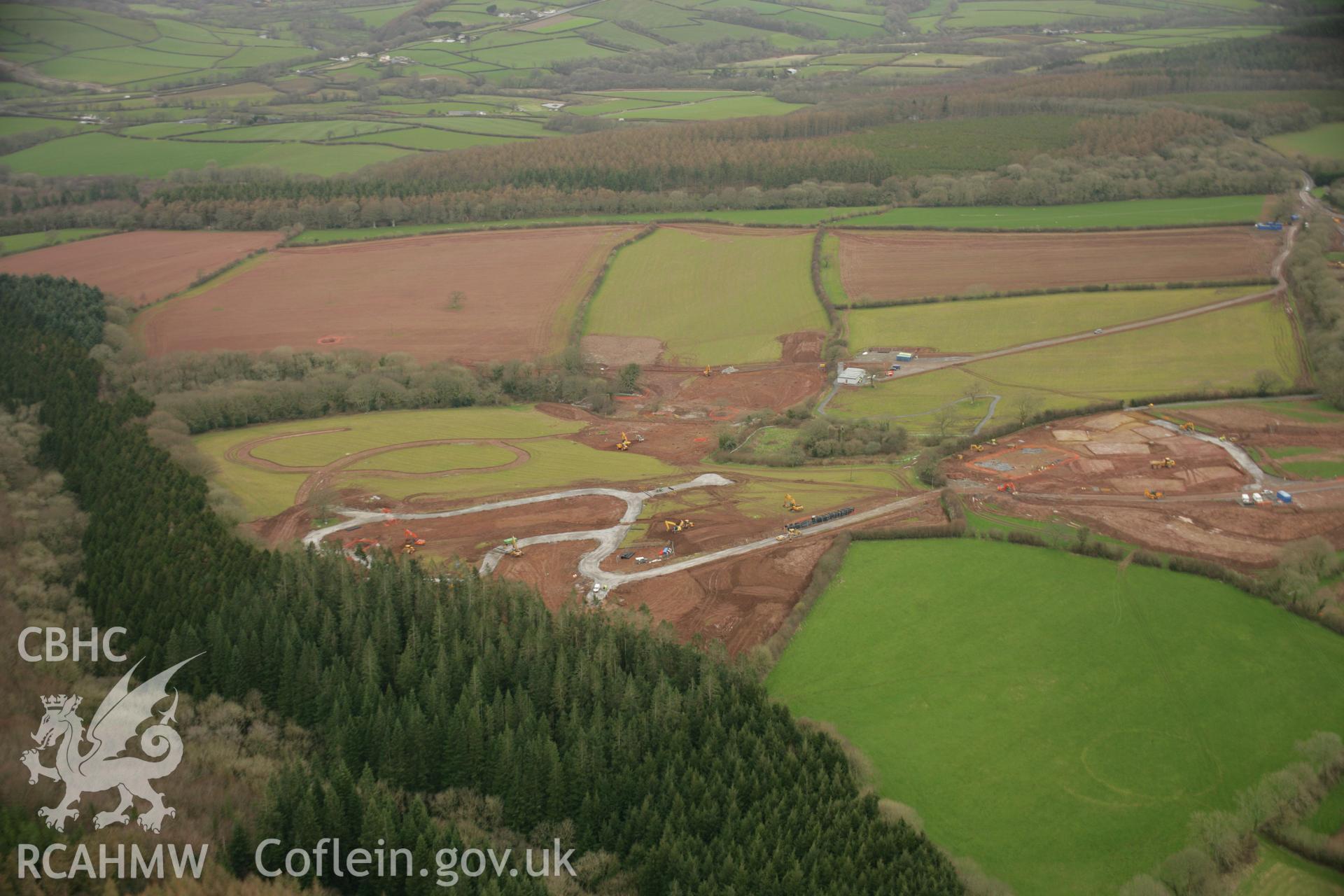 RCAHMW colour oblique aerial photograph of Bluestone Holiday Village, Narberth. Taken on 16 March 2007 by Toby Driver