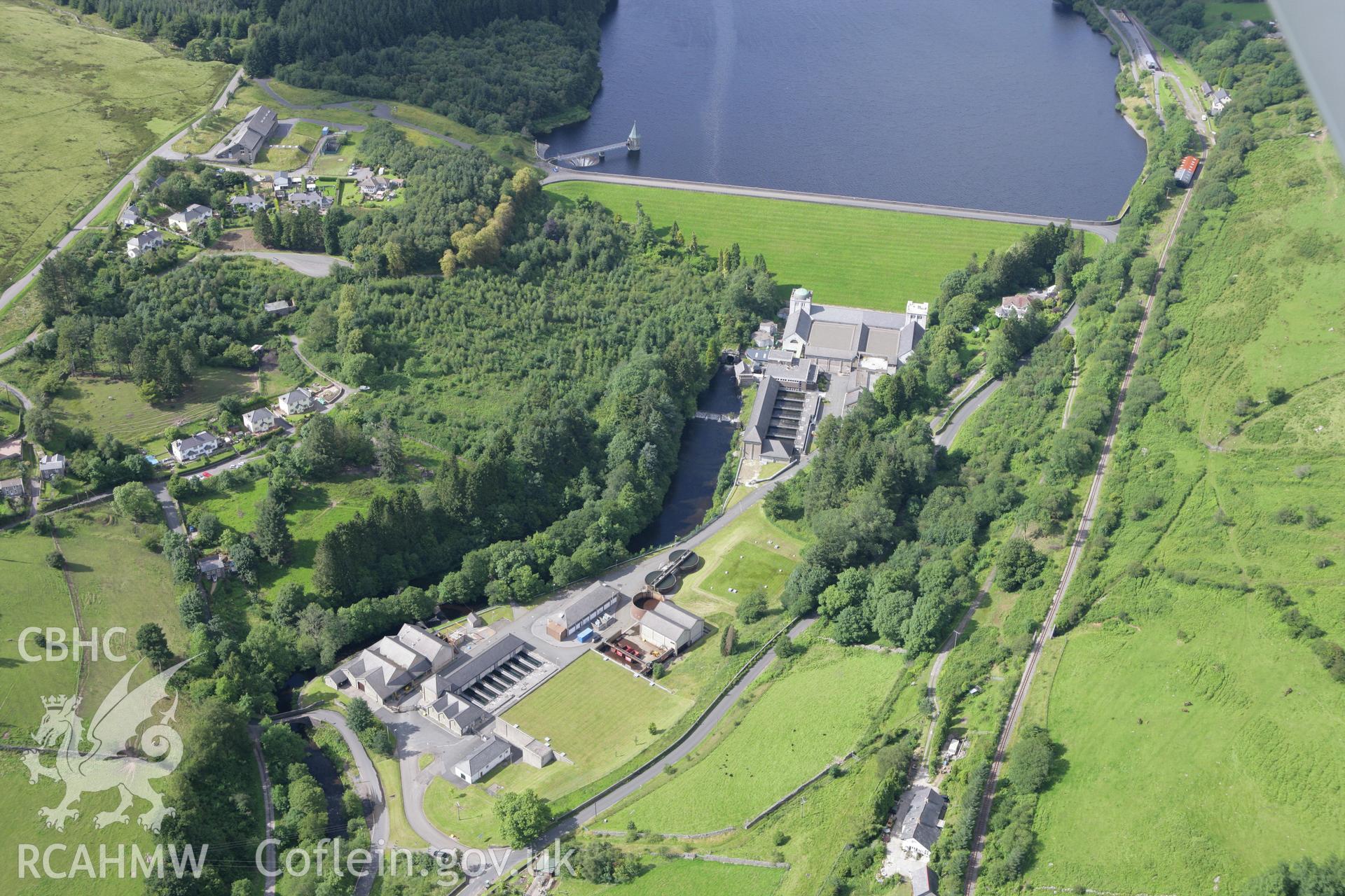 RCAHMW colour oblique aerial photograph of Taff Fechan Reservoir. Taken on 30 July 2007 by Toby Driver