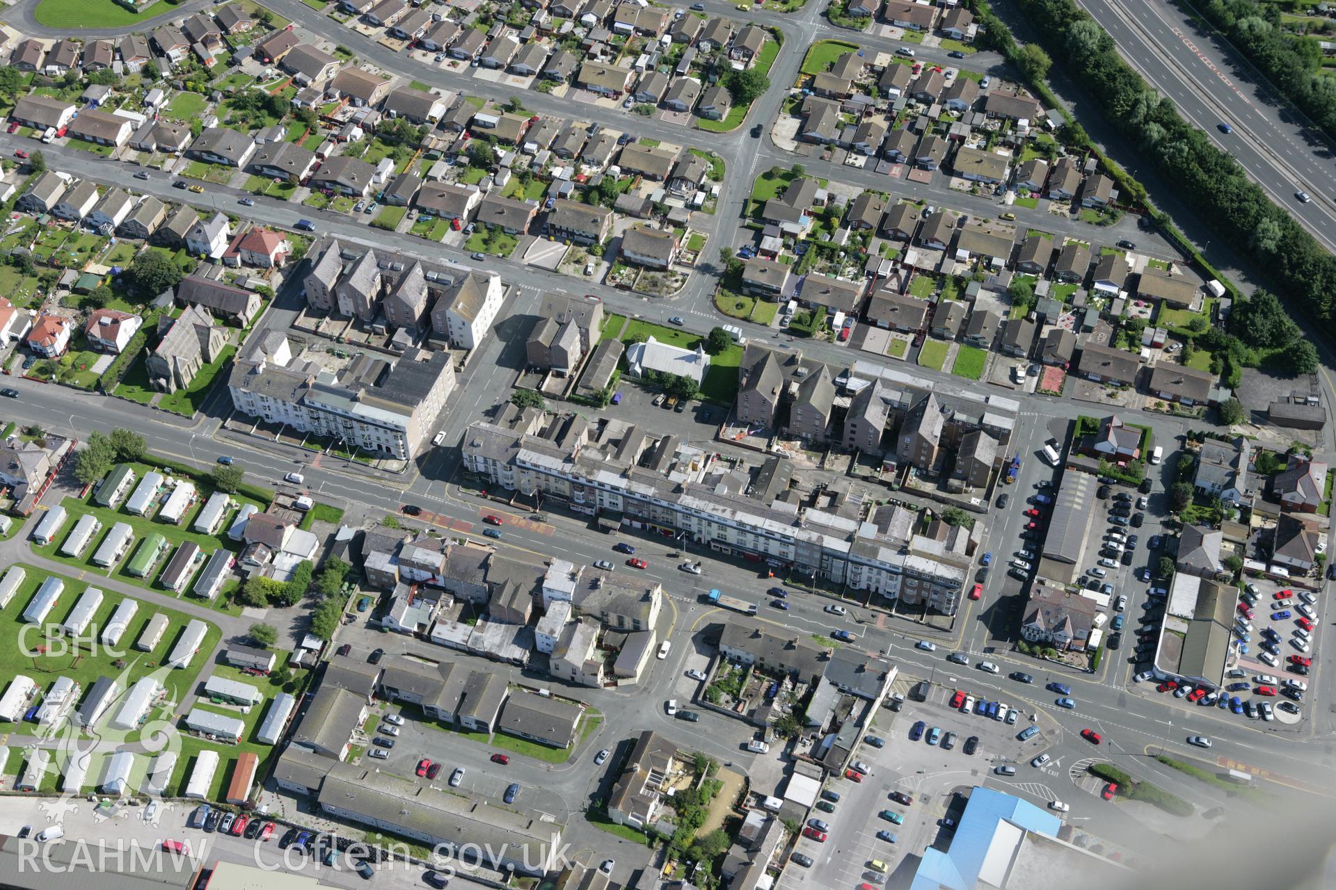 RCAHMW colour oblique aerial photograph of Abergele. Taken on 31 July 2007 by Toby Driver