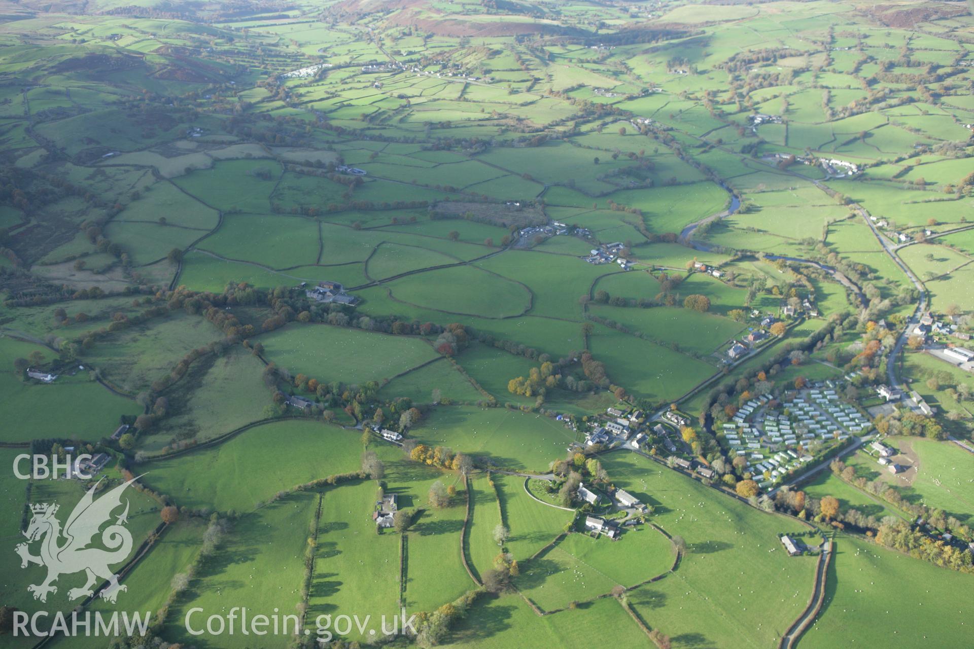 RCAHMW colour oblique photograph of St Cadfan's Church. Taken by Toby Driver on 30/10/2007.