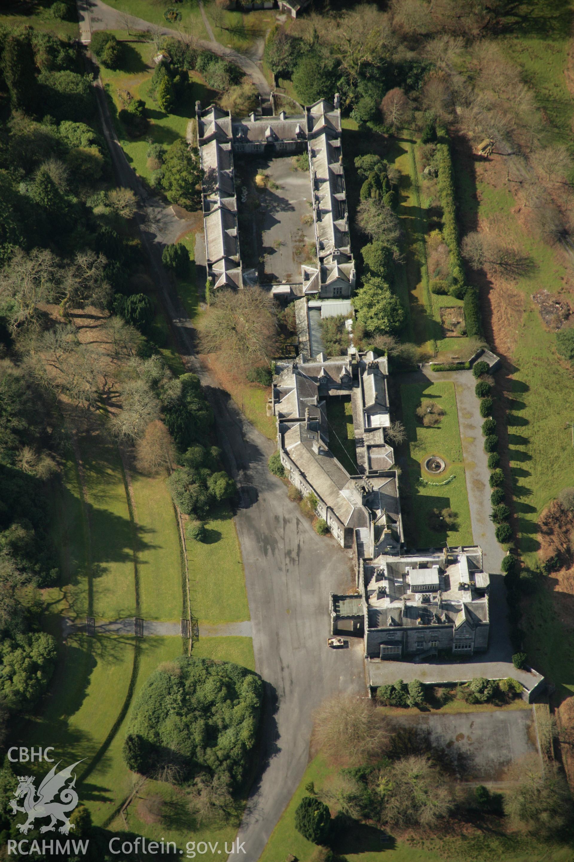 RCAHMW colour oblique aerial photograph of Golden Grove Mansion, Llandeilo. Taken on 21 March 2007 by Toby Driver