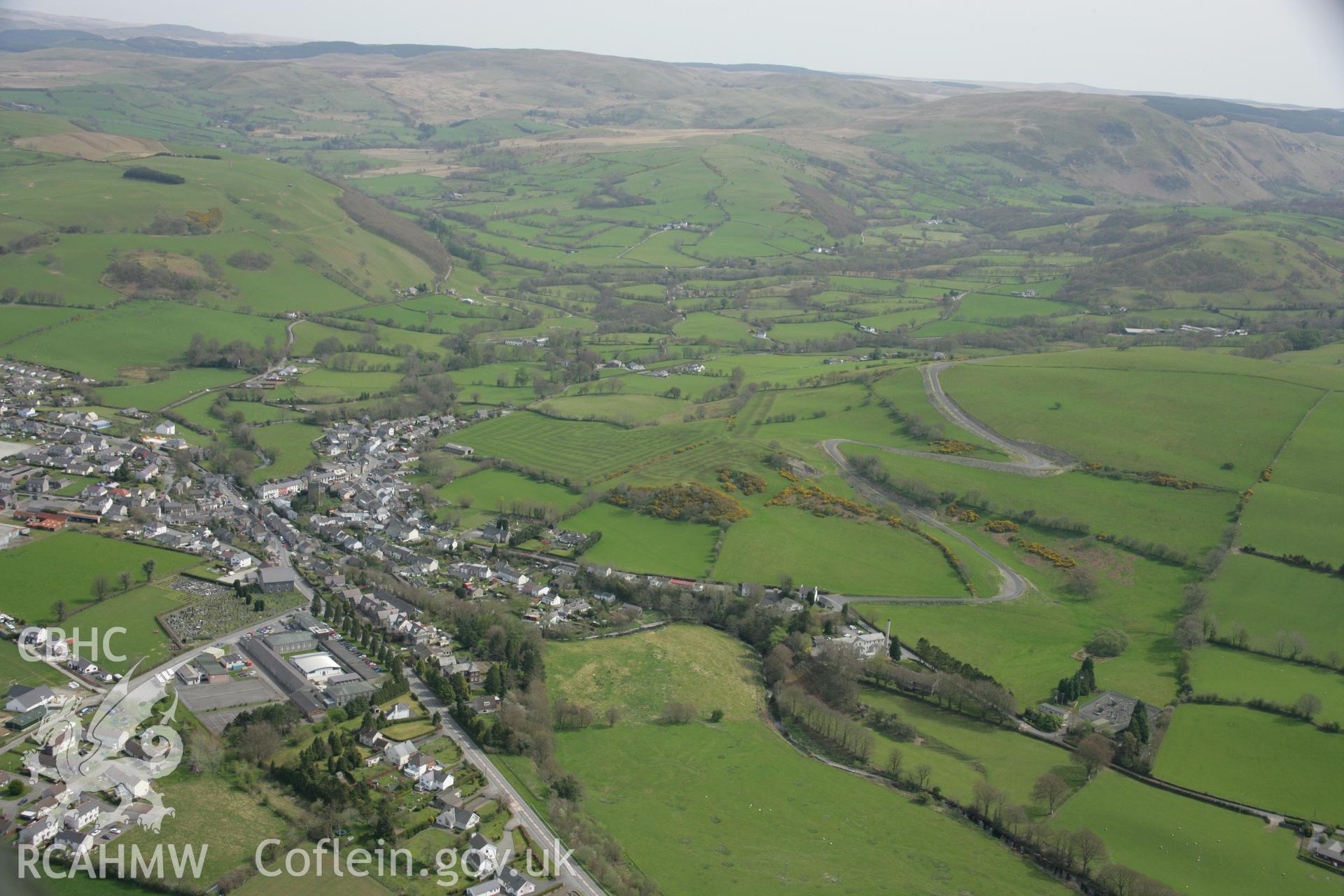 RCAHMW colour oblique aerial photograph of Tregaron. Taken on 17 April 2007 by Toby Driver