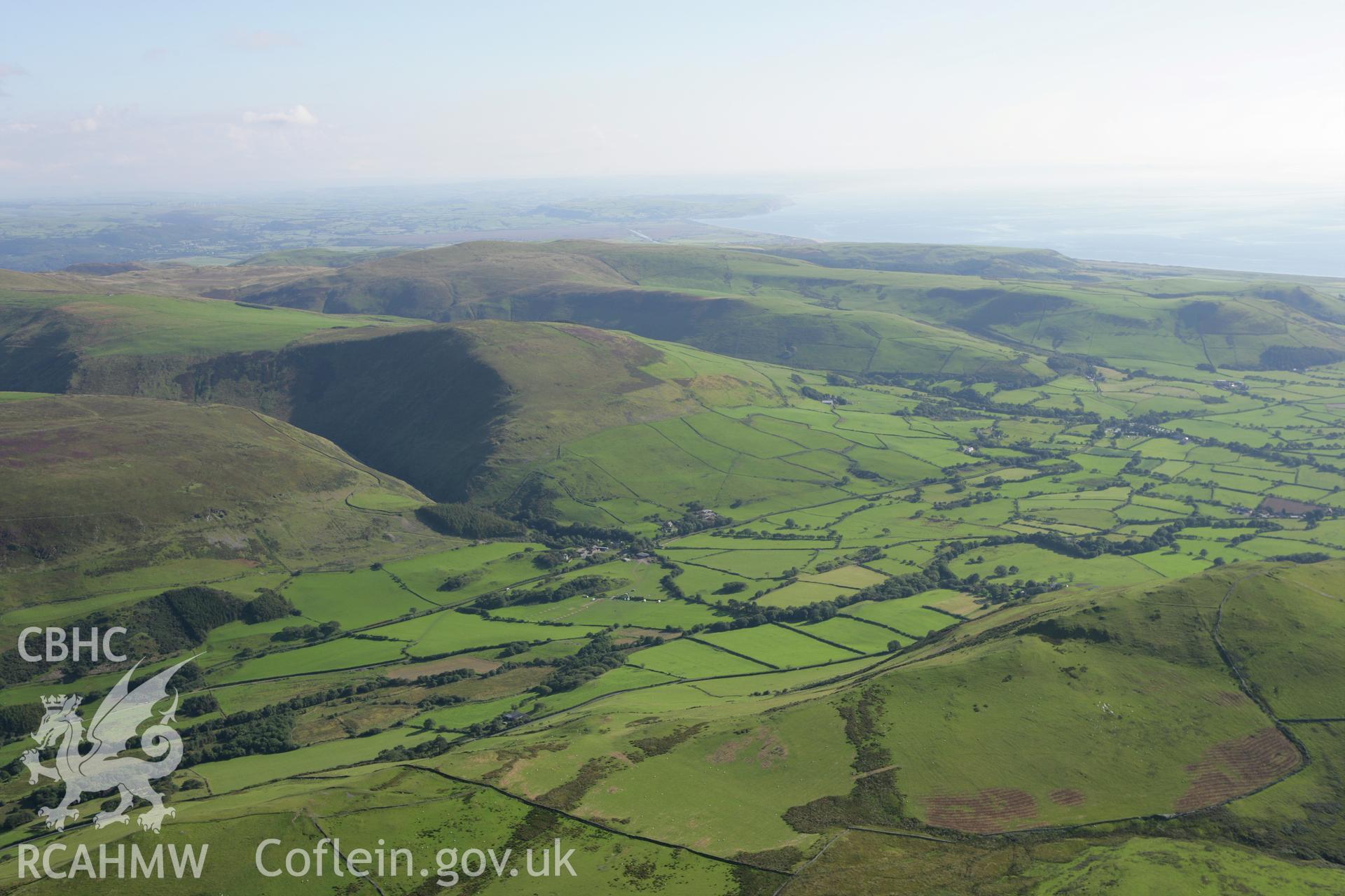 RCAHMW colour oblique aerial photograph of Pandy Dolau Gwyn, viewed along the Talyllyn Valley from the north. Taken on 06 September 2007 by Toby Driver