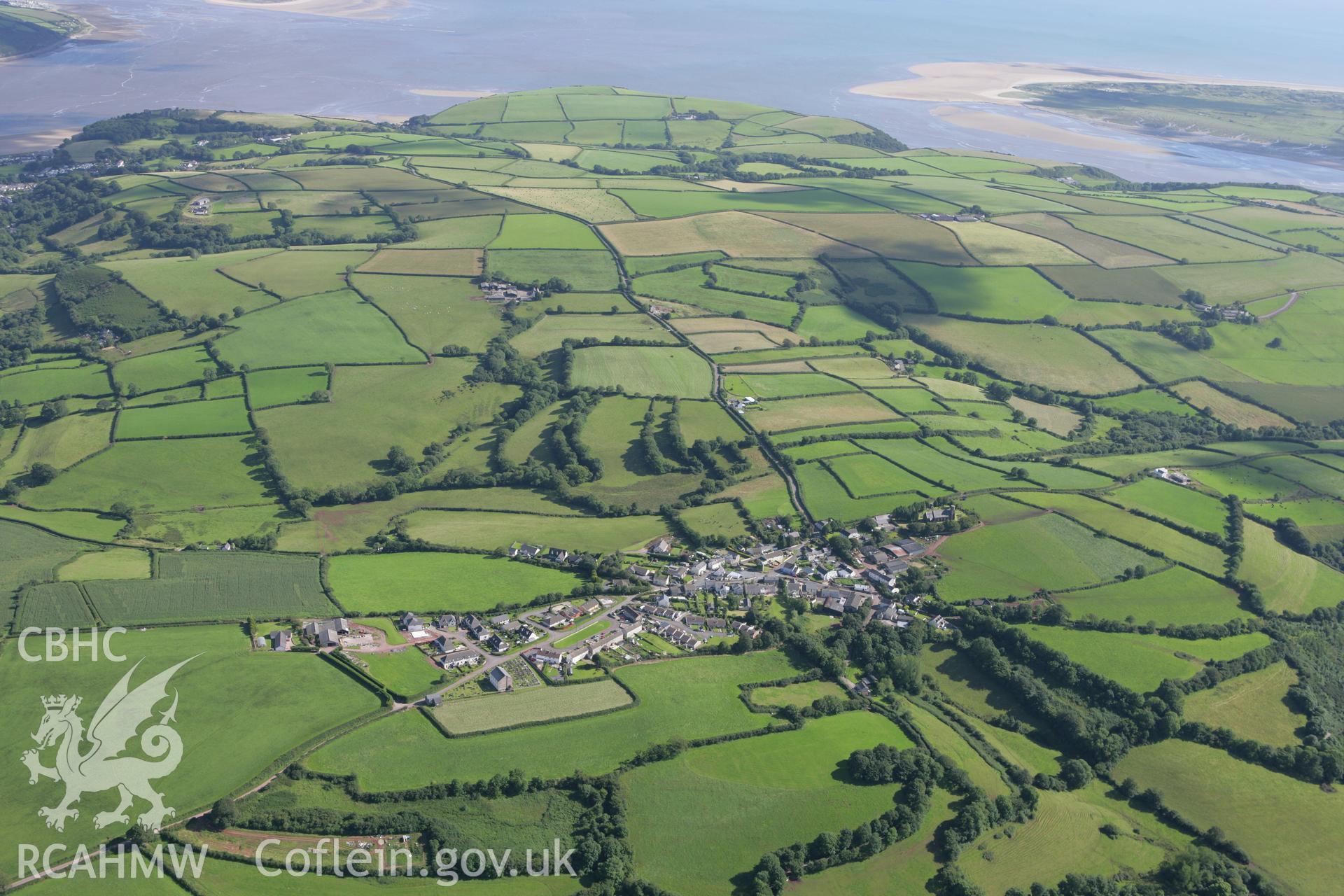 RCAHMW colour oblique aerial photograph of Llanybri, viewed from the north. Taken on 30 July 2007 by Toby Driver