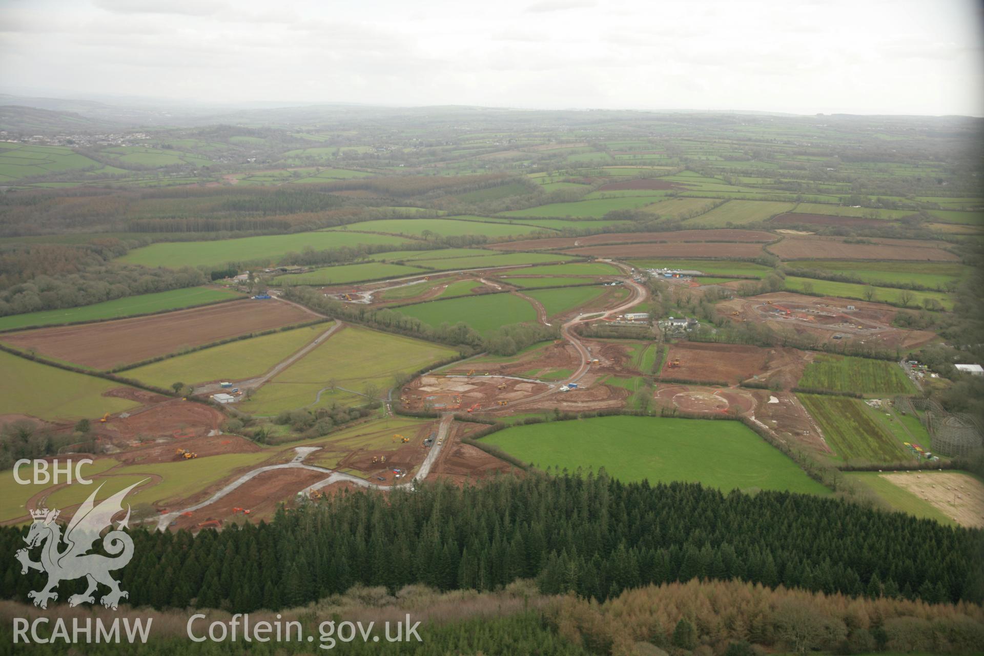 RCAHMW colour oblique aerial photograph of Bluestone Holiday Village, Narberth. Taken on 16 March 2007 by Toby Driver