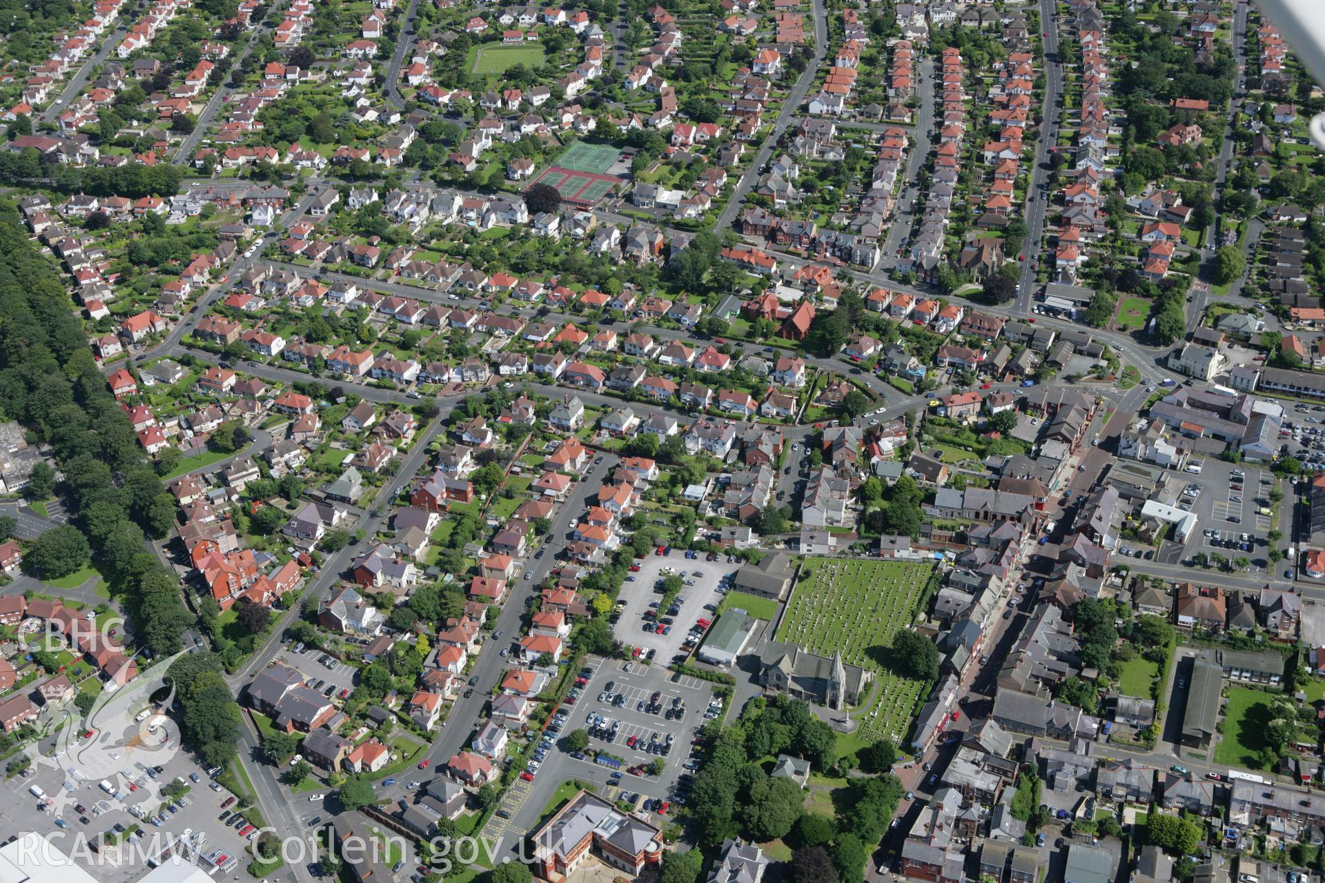 RCAHMW colour oblique aerial photograph of Prestatyn from the north-west. Taken on 31 July 2007 by Toby Driver