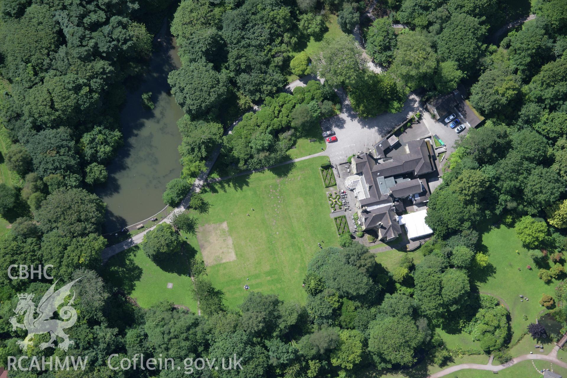 RCAHMW colour oblique aerial photograph of Bryngarw, Bridgend. Taken on 30 July 2007 by Toby Driver