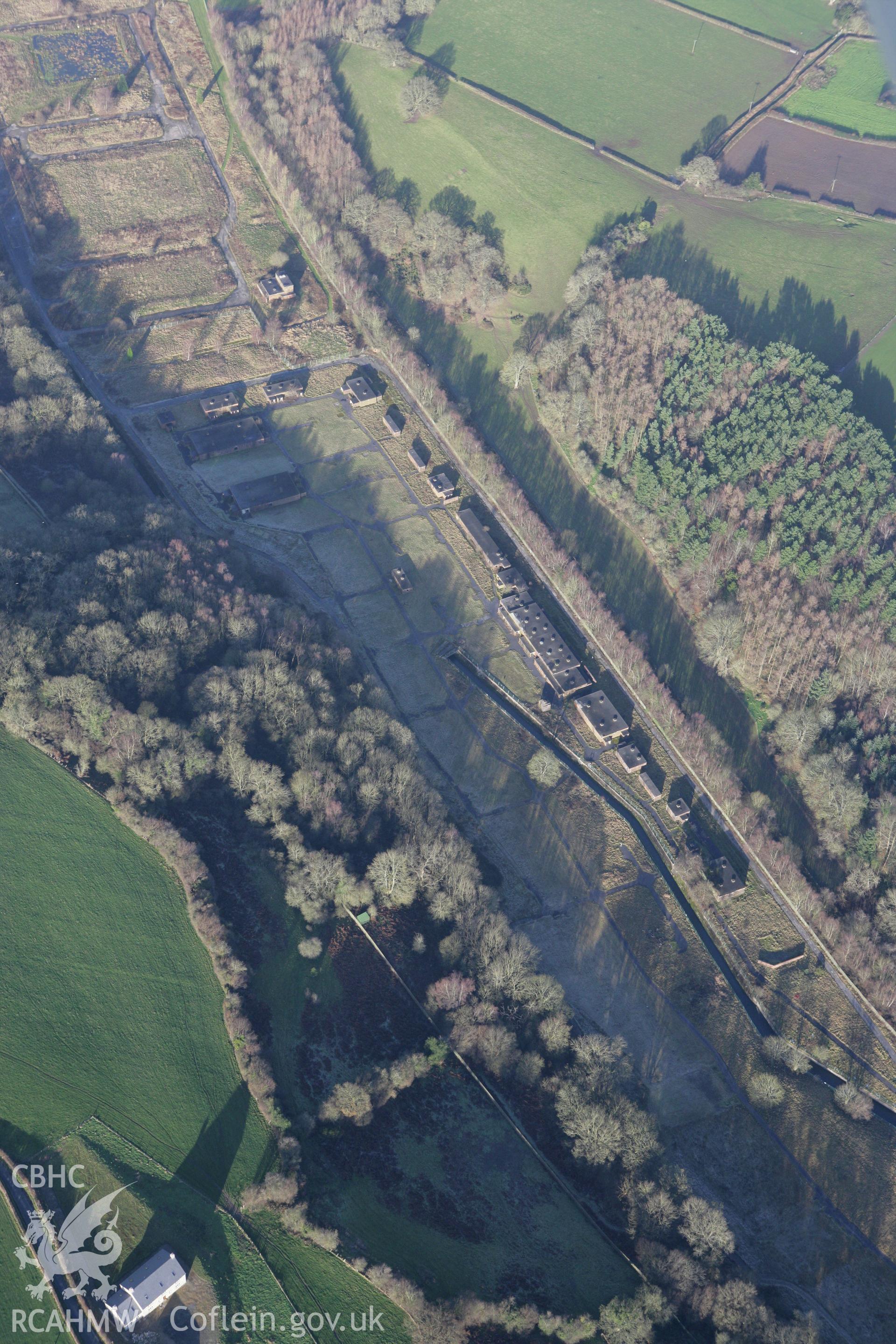 RCAHMW colour oblique photograph of Valley Works, Rhydymywn, Mold. Taken by Toby Driver on 11/12/2007.