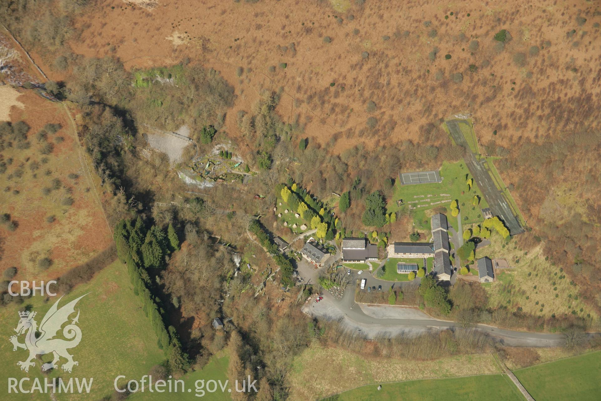 RCAHMW colour oblique aerial photograph of Ogof-Yr-Esgyrn (Bone Cave), Dan-Yr-Ogof. Taken on 21 March 2007 by Toby Driver