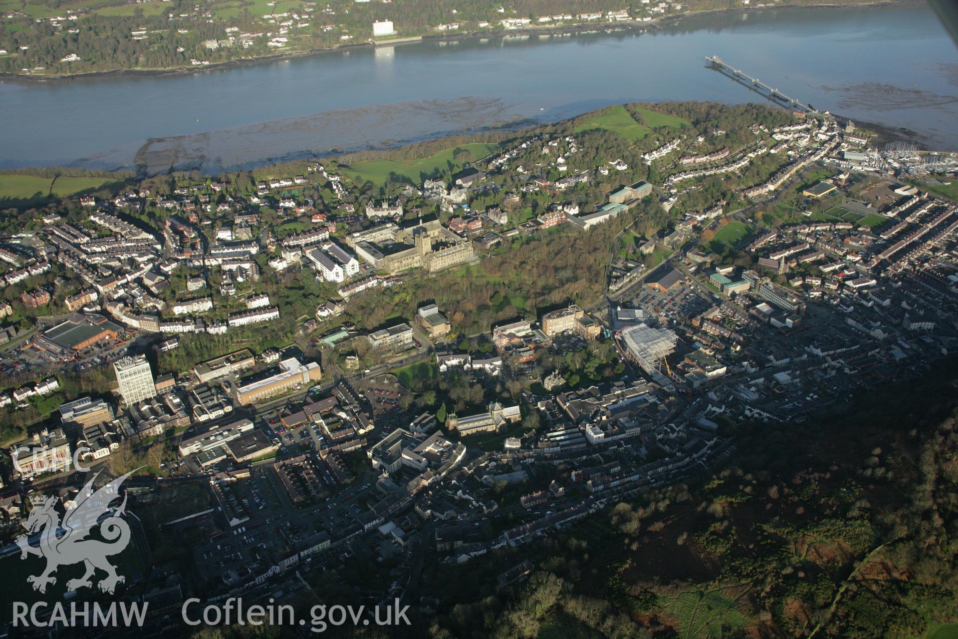 RCAHMW colour oblique aerial photograph of Bangor. Taken on 25 January 2007 by Toby Driver