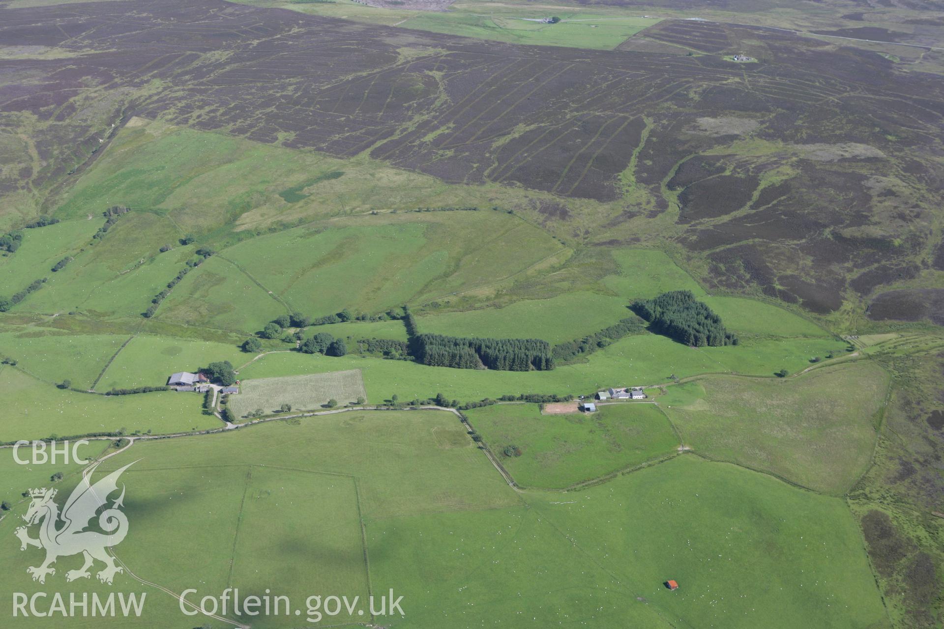 RCAHMW colour oblique aerial photograph of Hafod Dafydd Mynydd, Mynydd Hiraethog. Taken on 31 July 2007 by Toby Driver