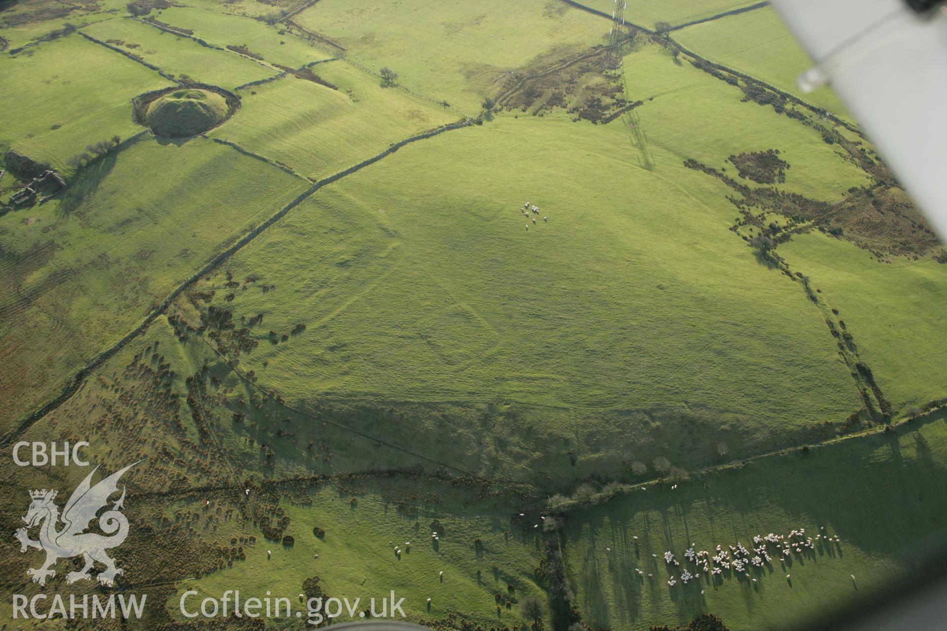 RCAHMW colour oblique aerial photograph of Tomen-y-Mur Enclosure I, northwest of the fort. Taken on 25 January 2007 by Toby Driver