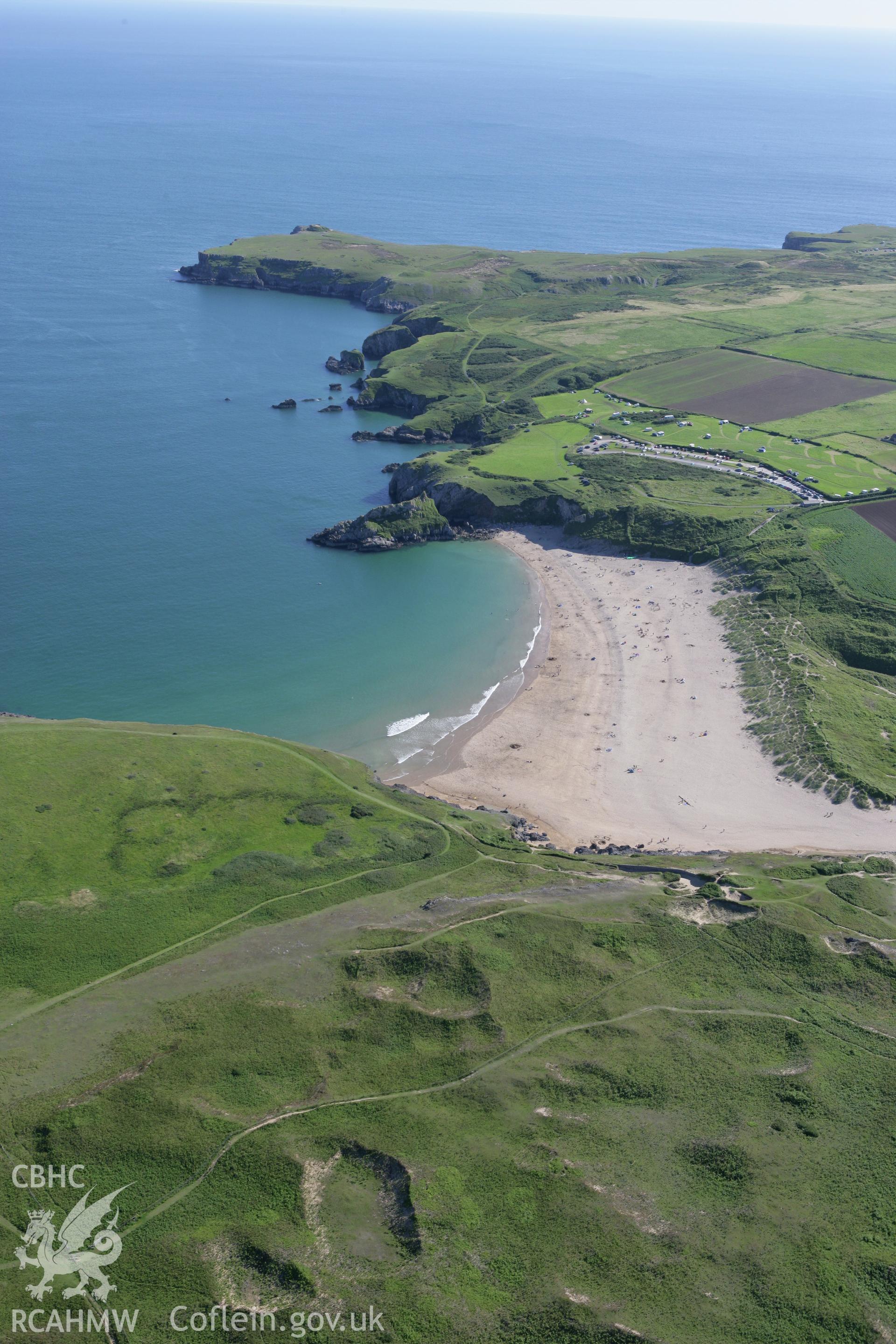 RCAHMW colour oblique aerial photograph of Stackpole Warren National Trust property, east of Bosherton. Taken on 30 July 2007 by Toby Driver