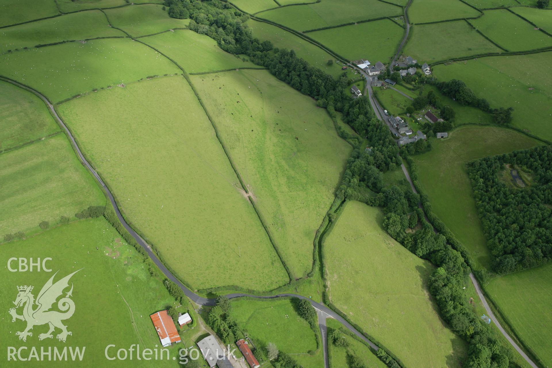 RCAHMW colour oblique aerial photograph of Gwenddwr Deserted Village. Taken on 09 July 2007 by Toby Driver