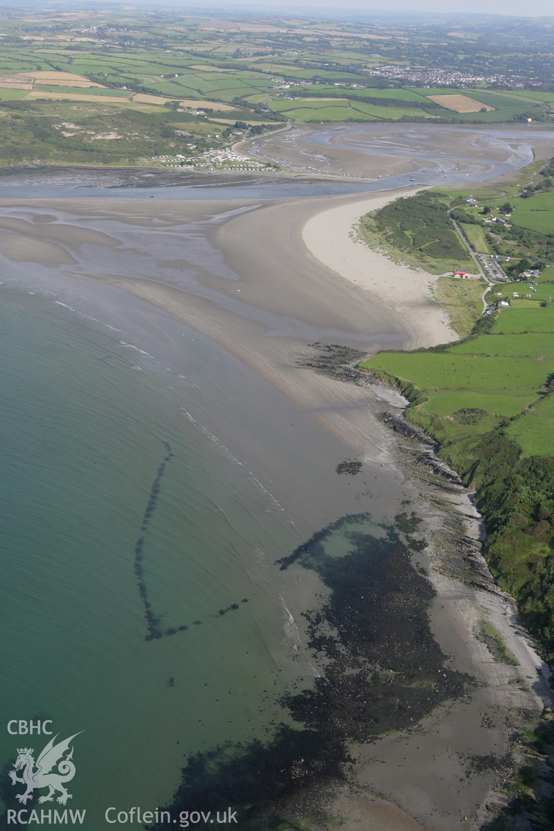 RCAHMW colour oblique aerial photograph of Poppit Fish Trap, dated  01 August 2007.