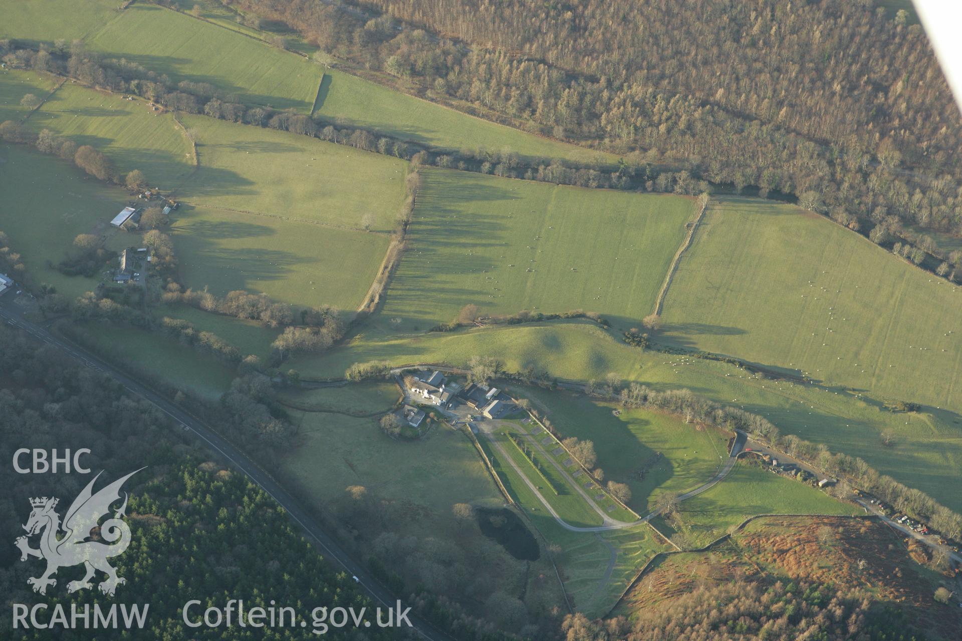 RCAHMW colour oblique photograph of Dolgun Uchaf. Taken by Toby Driver on 20/12/2007.