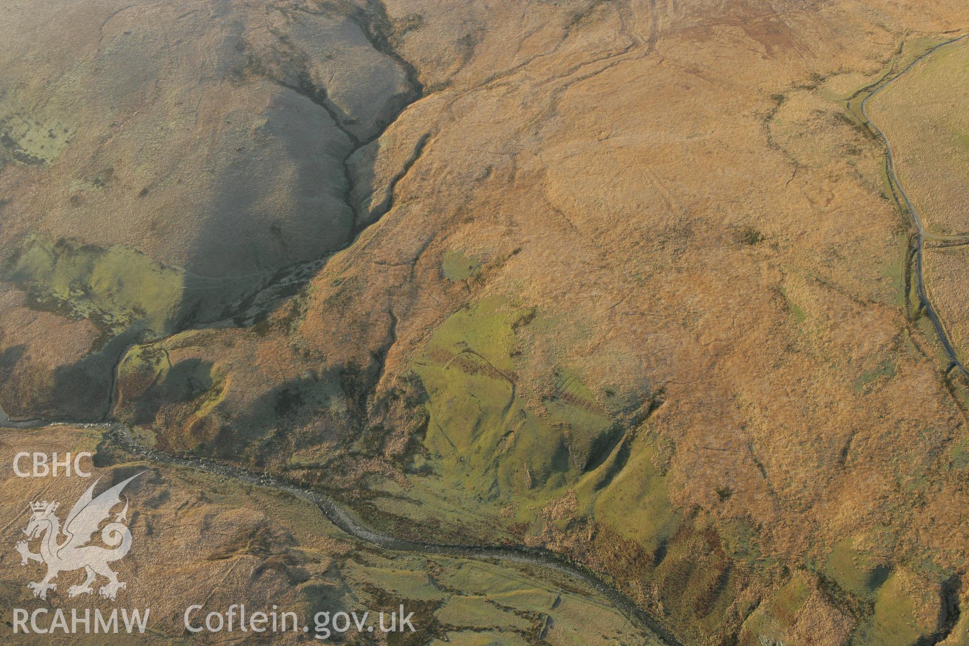 RCAHMW colour oblique photograph of Nant-y-Gafod landscape from the east. Taken by Toby Driver on 20/12/2007.