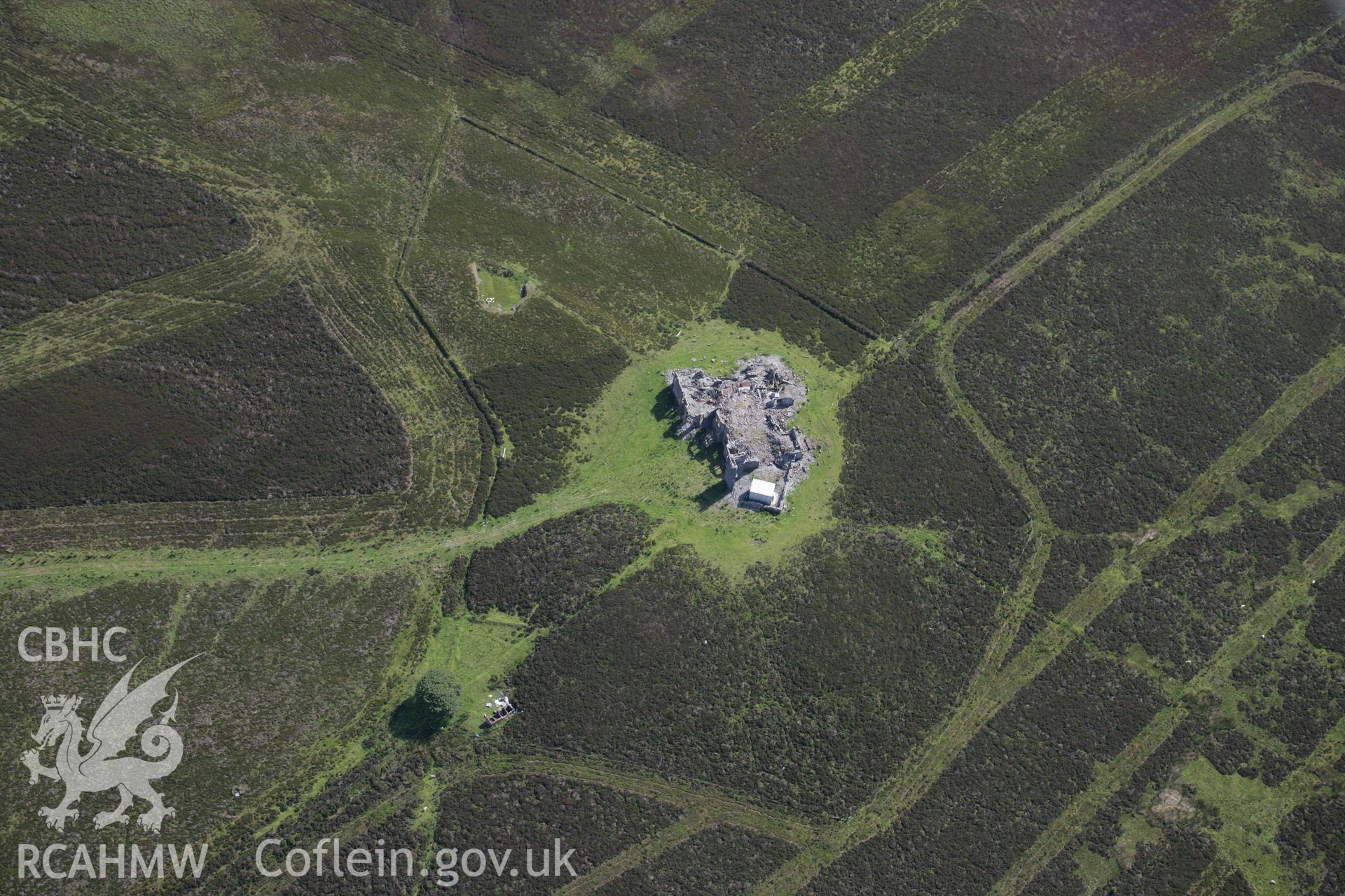 RCAHMW colour oblique aerial photograph of Gwylfa Hiraethog Shooting Lodge. Taken on 31 July 2007 by Toby Driver