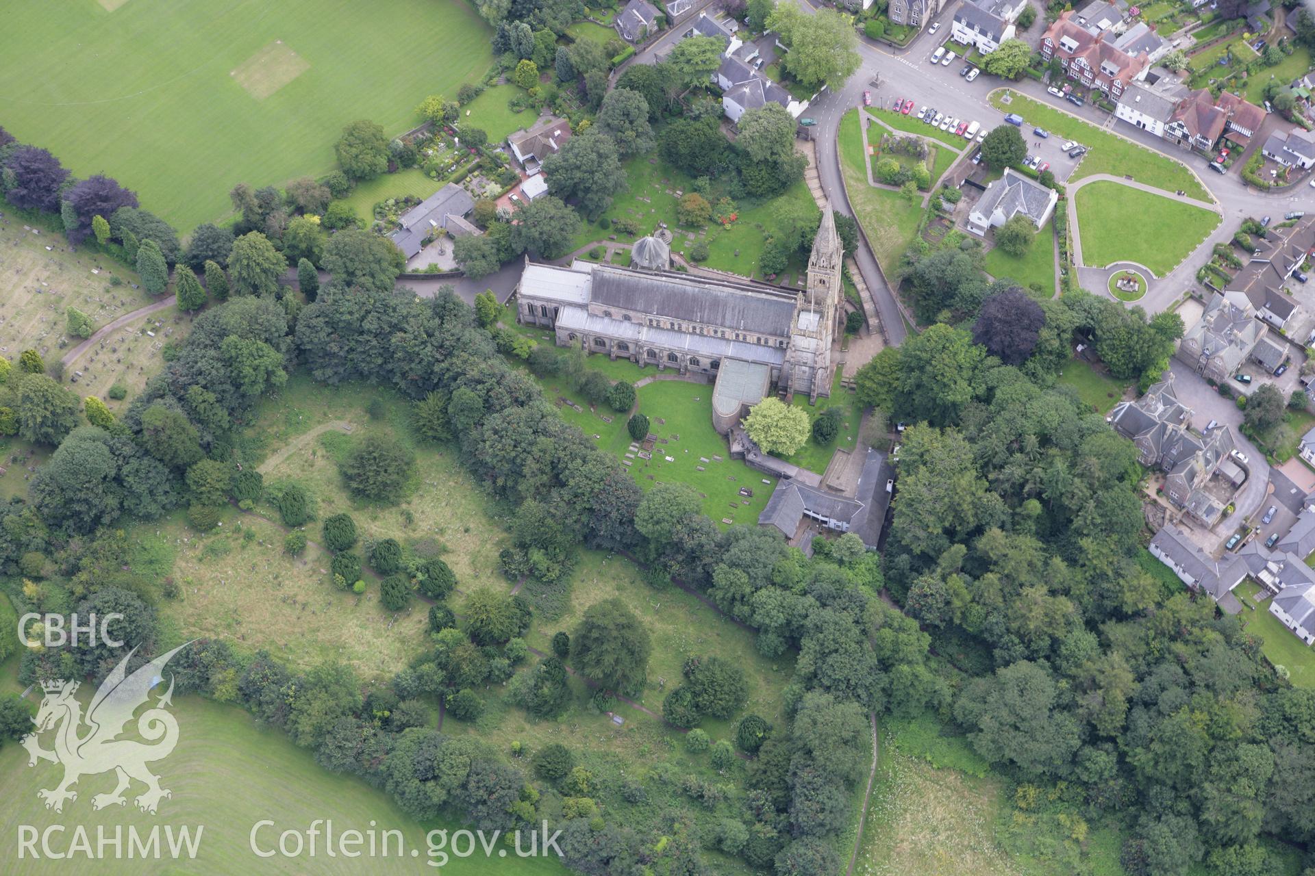 RCAHMW colour oblique aerial photograph of Llandaff Cathedral. Taken on 30 July 2007 by Toby Driver