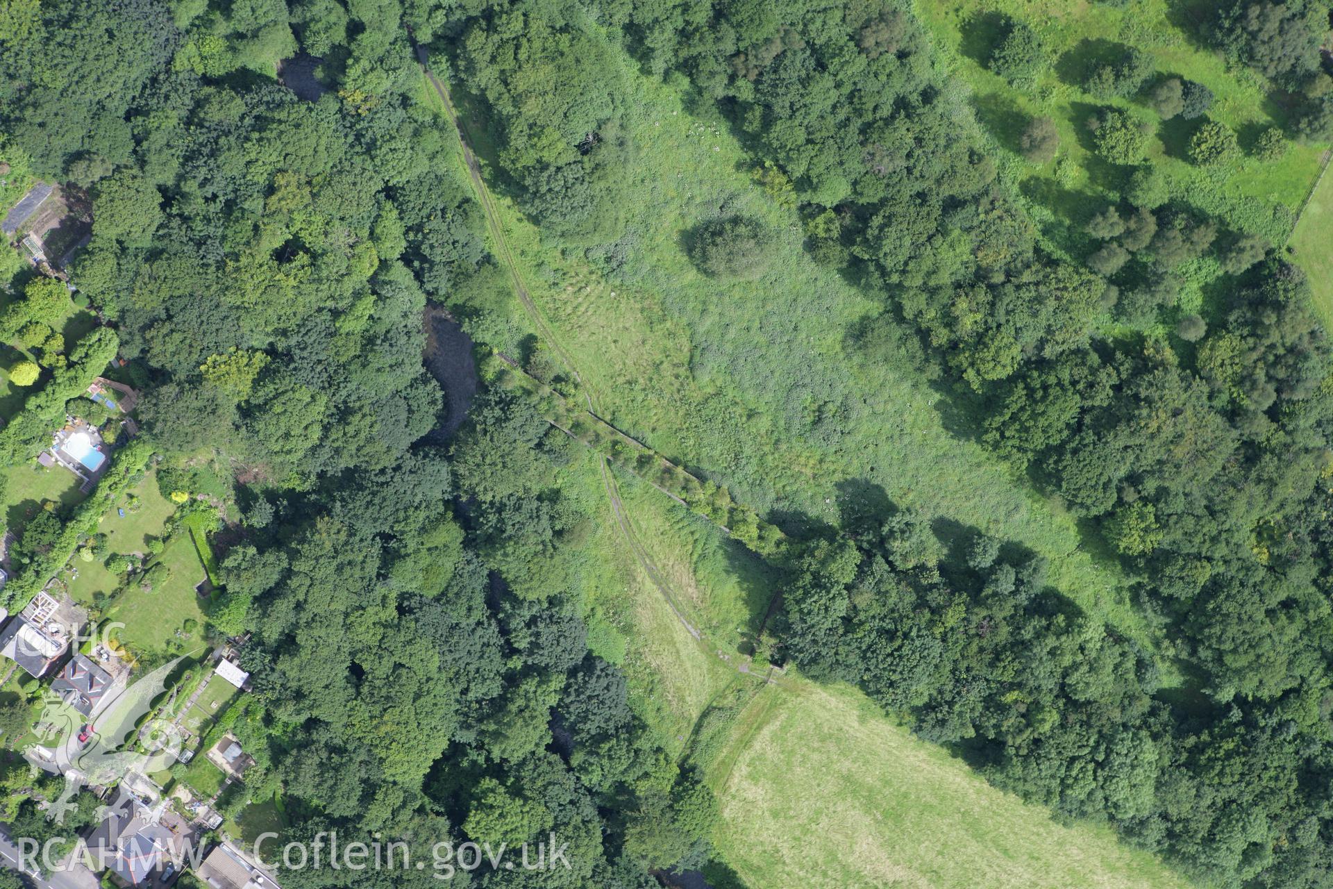 RCAHMW colour oblique aerial photograph of Machen Forge and Tinplate Works, Trethomas. Taken on 30 July 2007 by Toby Driver