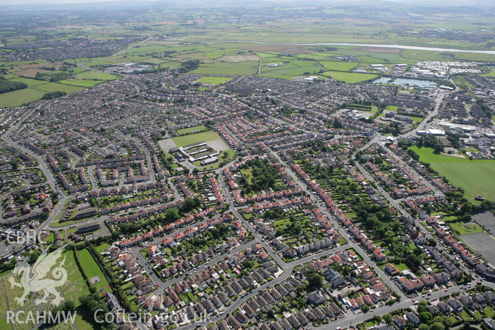 RCAHMW colour oblique aerial photograph of Rhyl looking south-west. Taken on 31 July 2007 by Toby Driver