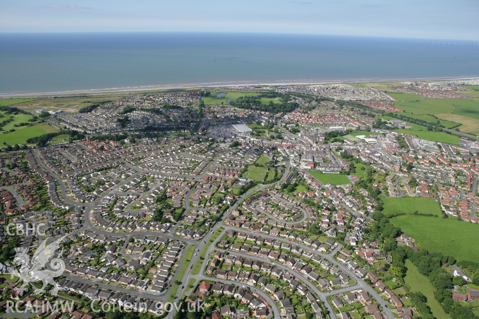 RCAHMW colour oblique aerial photograph of Abergele. Taken on 31 July 2007 by Toby Driver