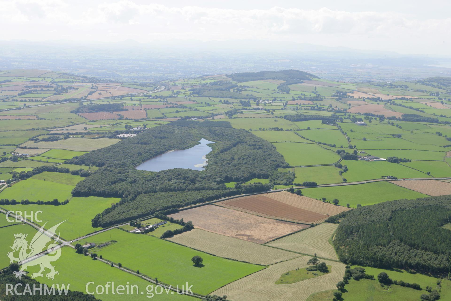 RCAHMW colour oblique aerial photograph of Llyn Helyg. Taken on 31 July 2007 by Toby Driver