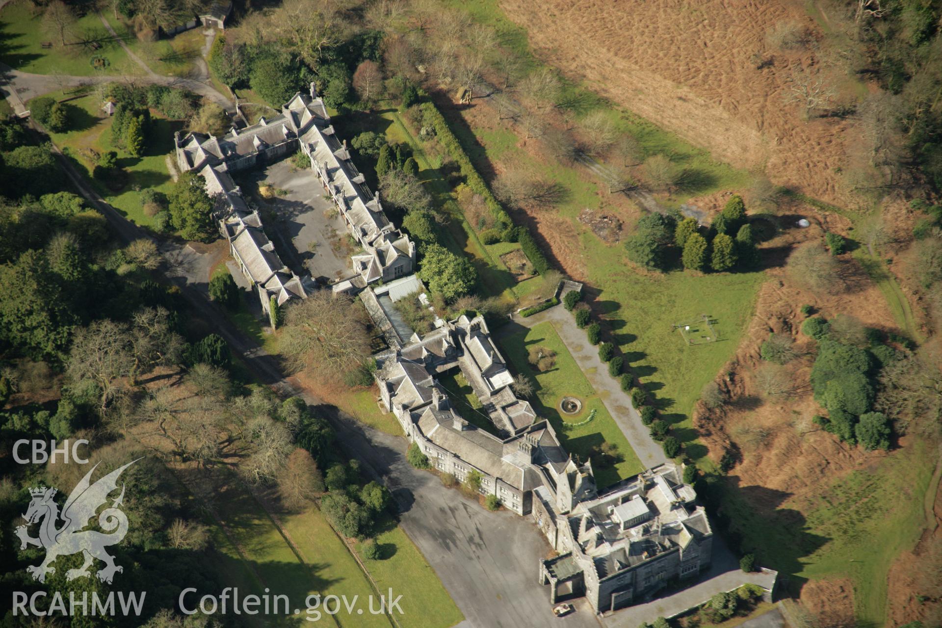 RCAHMW colour oblique aerial photograph of Golden Grove Mansion, Llandeilo. Taken on 21 March 2007 by Toby Driver