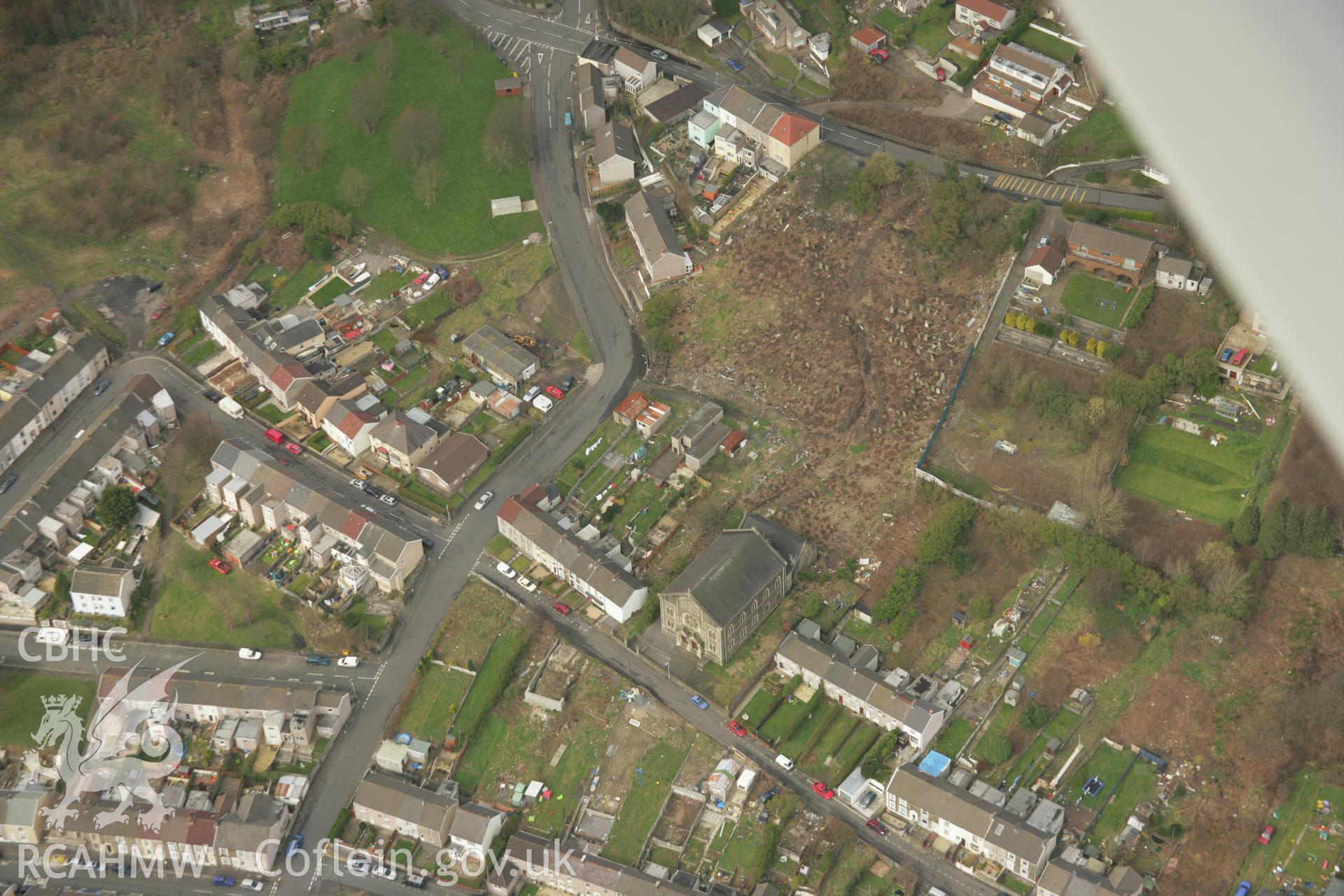 RCAHMW colour oblique aerial photograph of Dinas Noddfa, Dinas Street, Landore. Taken on 16 March 2007 by Toby Driver