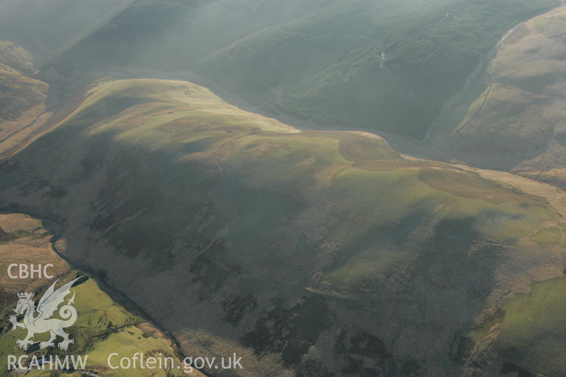 RCAHMW colour oblique photograph of Hafod Las, looking south, showing Bryn Ambor farm. Taken by Toby Driver on 20/12/2007.