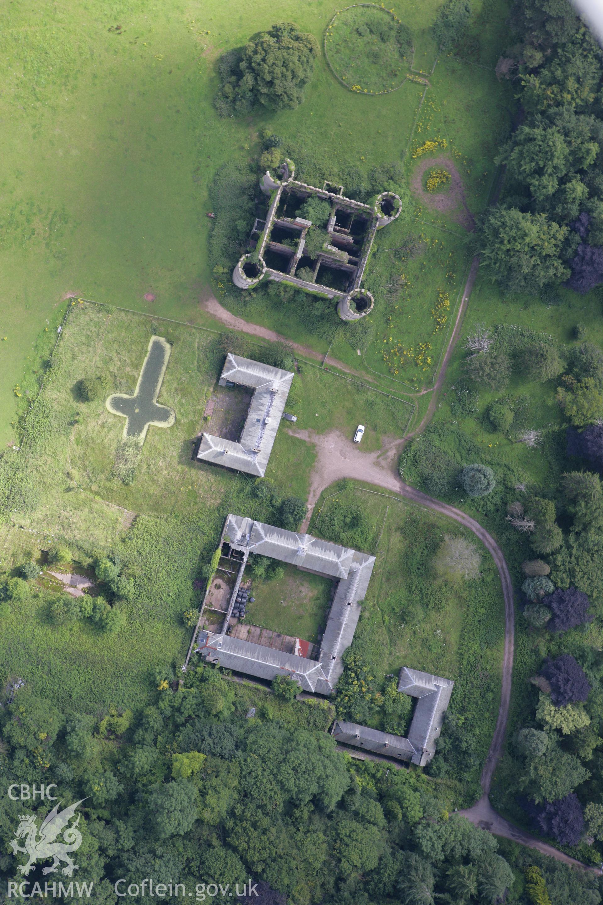 RCAHMW colour oblique aerial photograph of Ruperra Castle. Taken on 30 July 2007 by Toby Driver