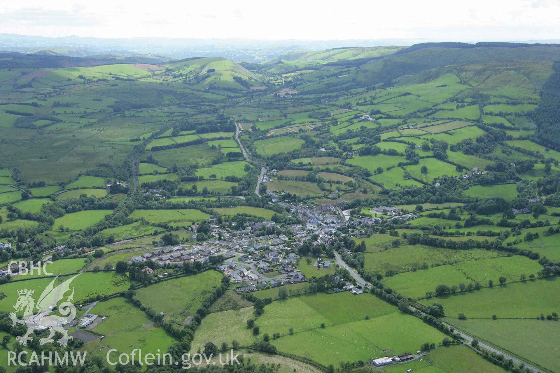 RCAHMW colour oblique aerial photograph of Llanwrtyd Wells. Taken on 09 July 2007 by Toby Driver