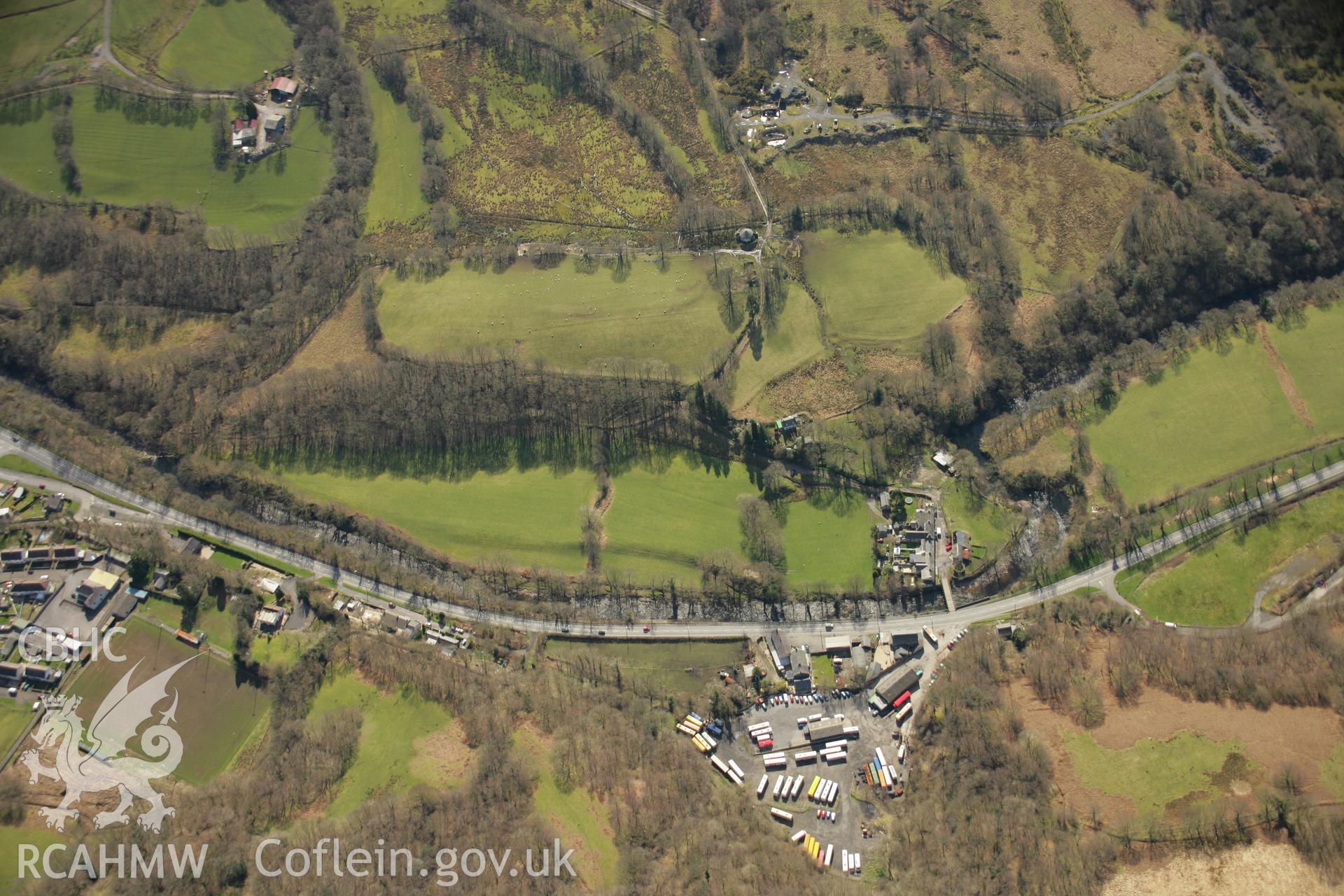 RCAHMW colour oblique aerial photograph of Abercraf Ironworks. Taken on 21 March 2007 by Toby Driver